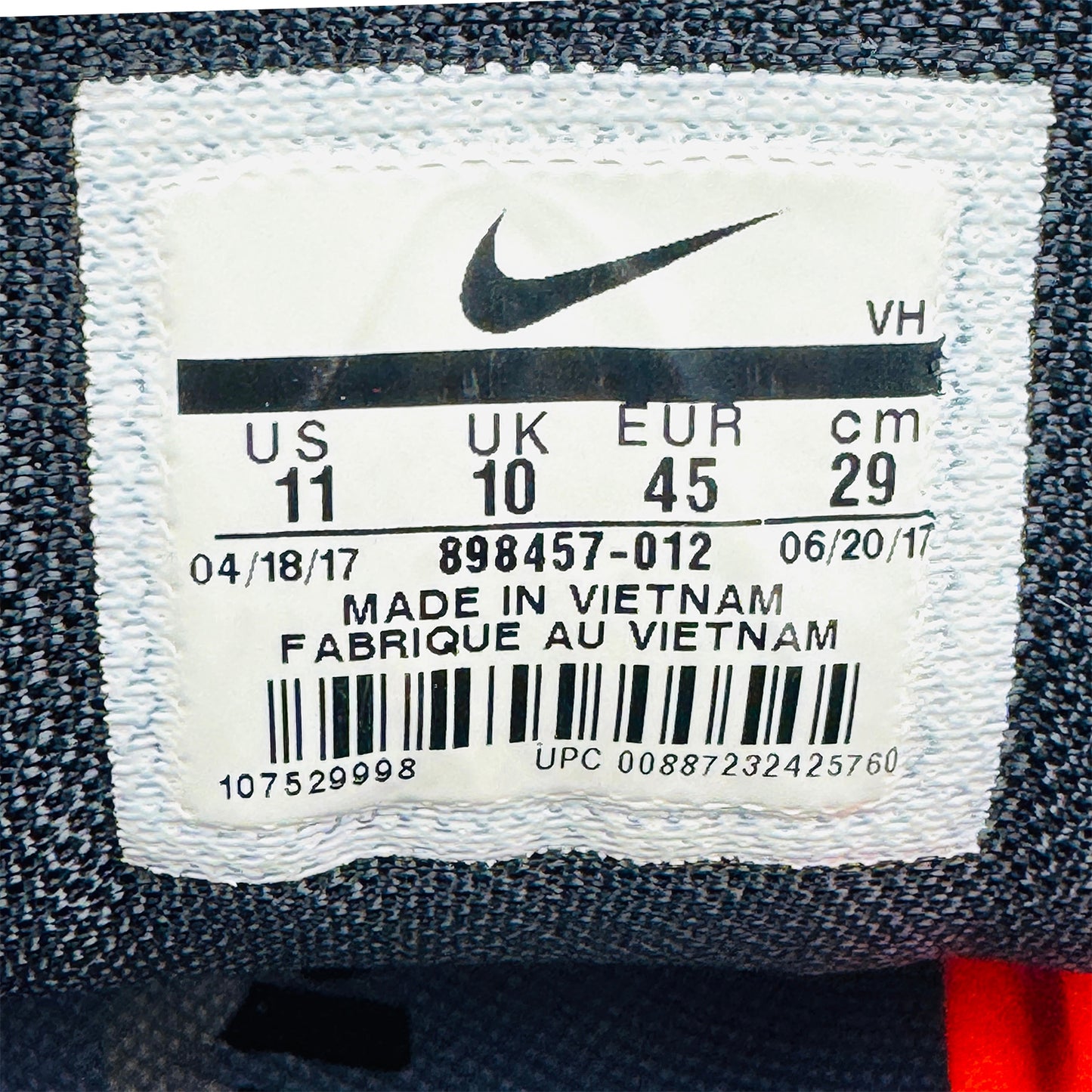 Nike Flex 2017 RN 'Black Tough Red' Shoes (Size 45) - 898457-008