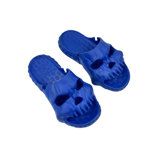 North Royal Draven Skull Blue Slides (Size 42.5)