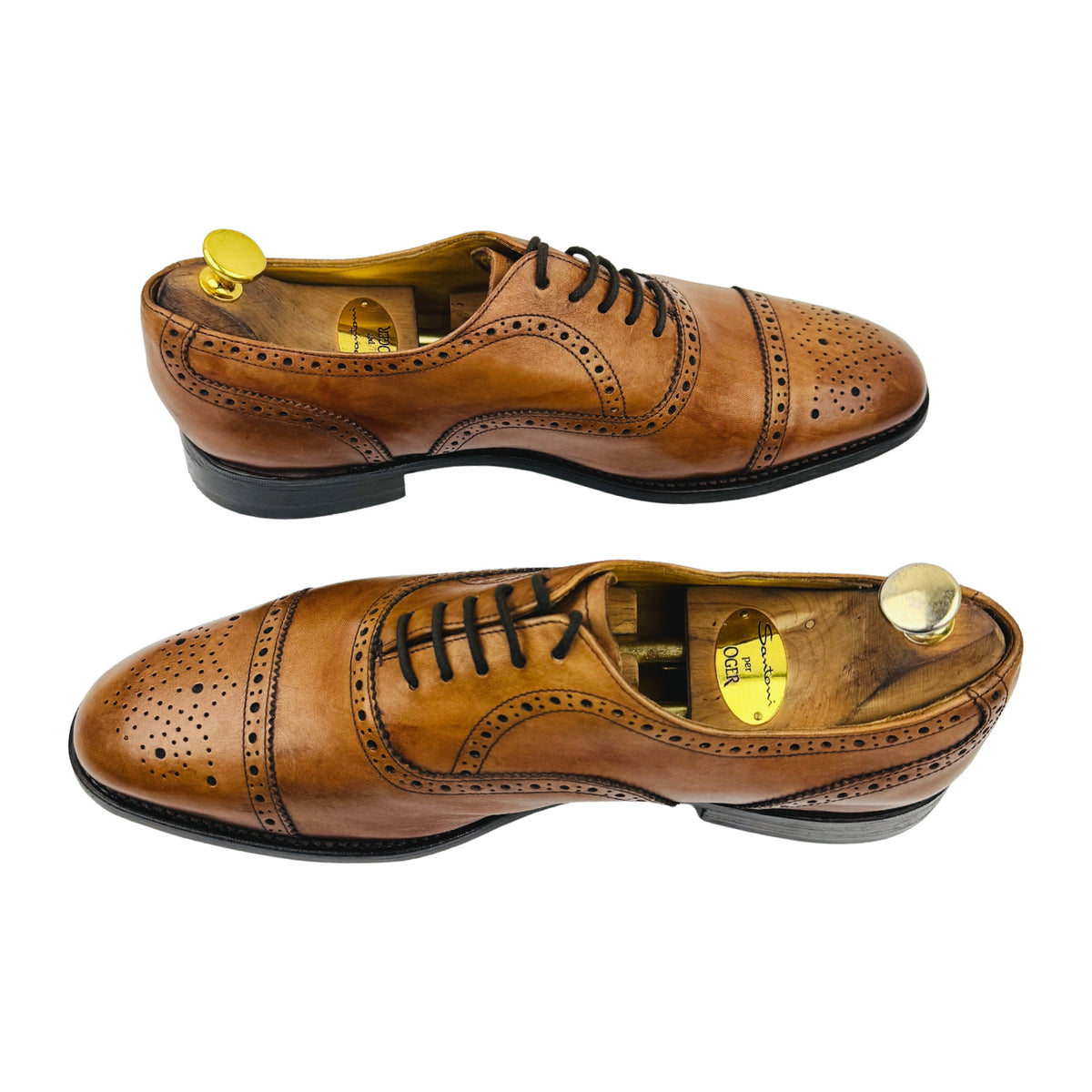 Charles Tyrwhitt Men's Dark Tan Oxfords (Size 44/44.5) - SHC0248CBR