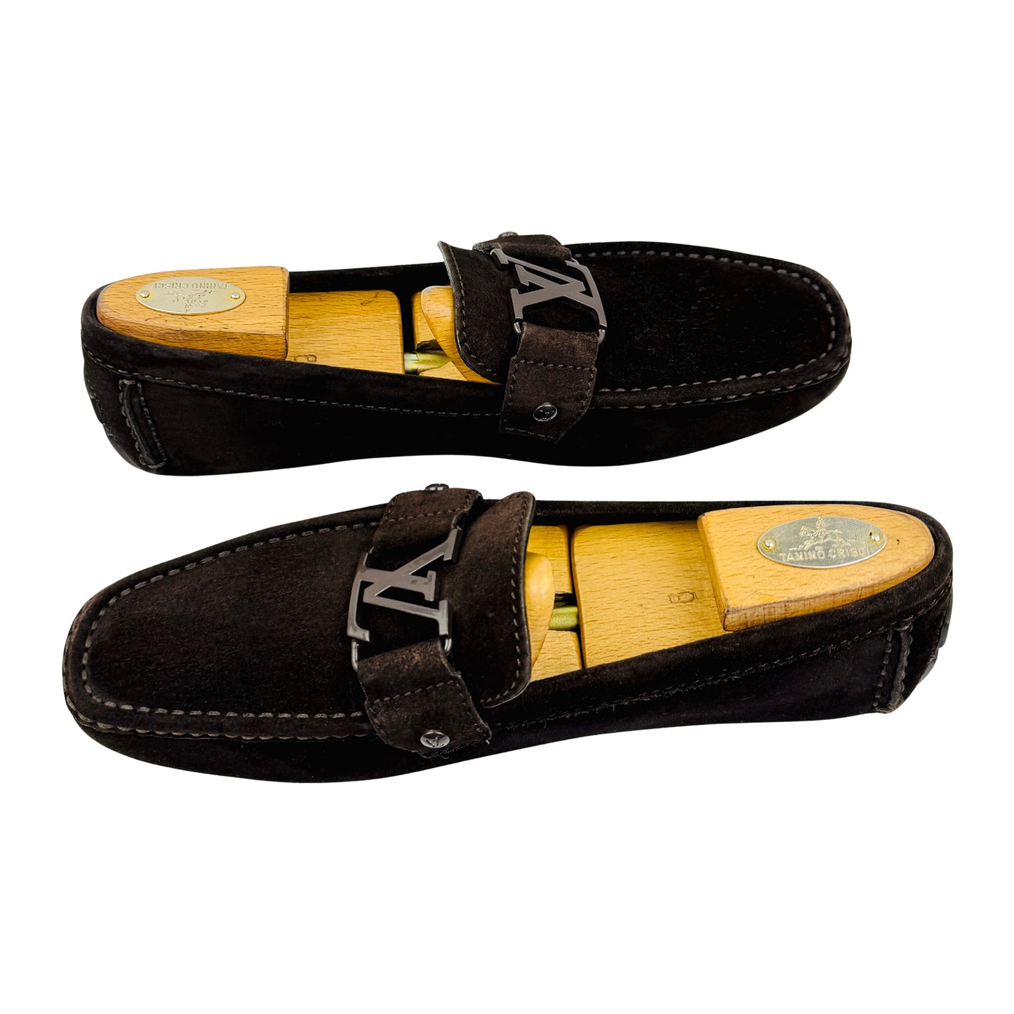 Louis Vuitton Monte Carlo Dark Brown Suede Loafers (Size 42.5)