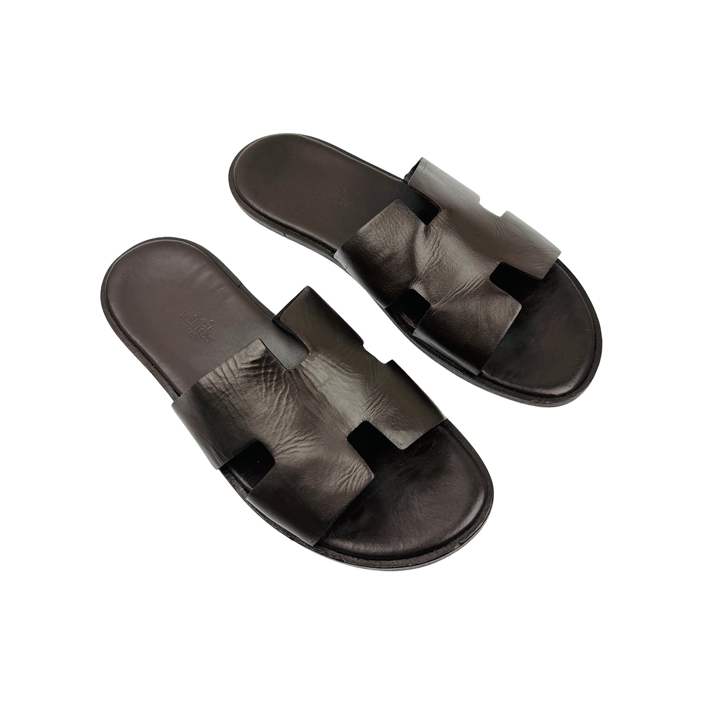 Hermès Izmir 'Dark Chocolate Brown' Slides (Size 43/44)