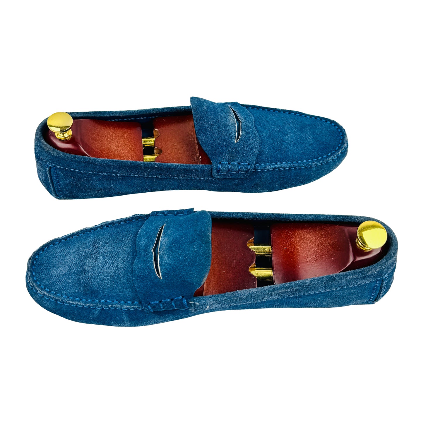 Louis Vuitton Men's Blue Suede Driving Loafers (Size 45)