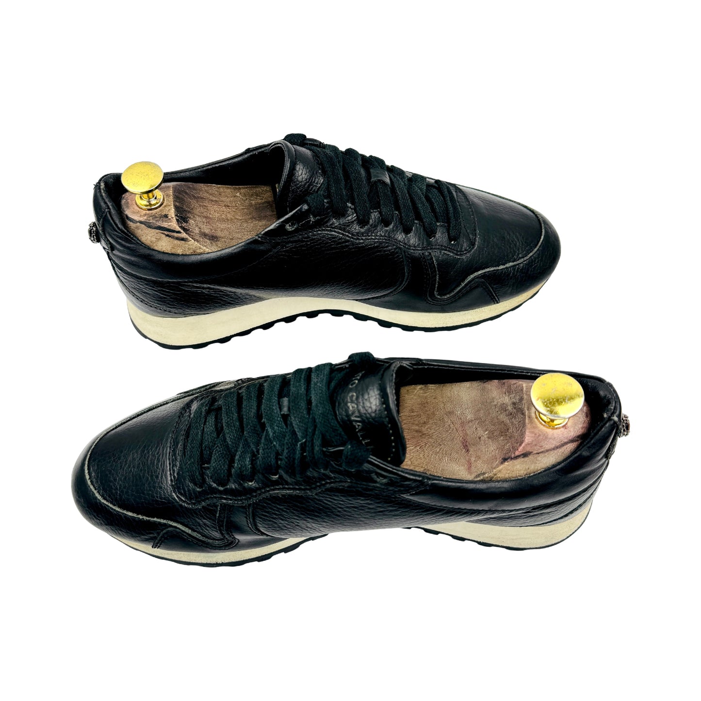 Roberto Cavalli RC Monogram Black Leather Sneakers (Size 41/41.5)