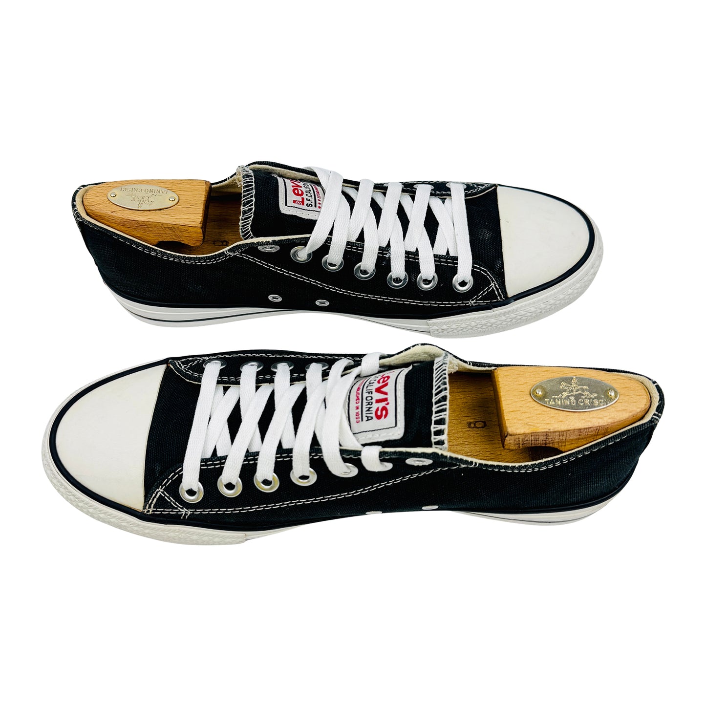 Levi's Men's Black Leather Sneakers (Size 43)