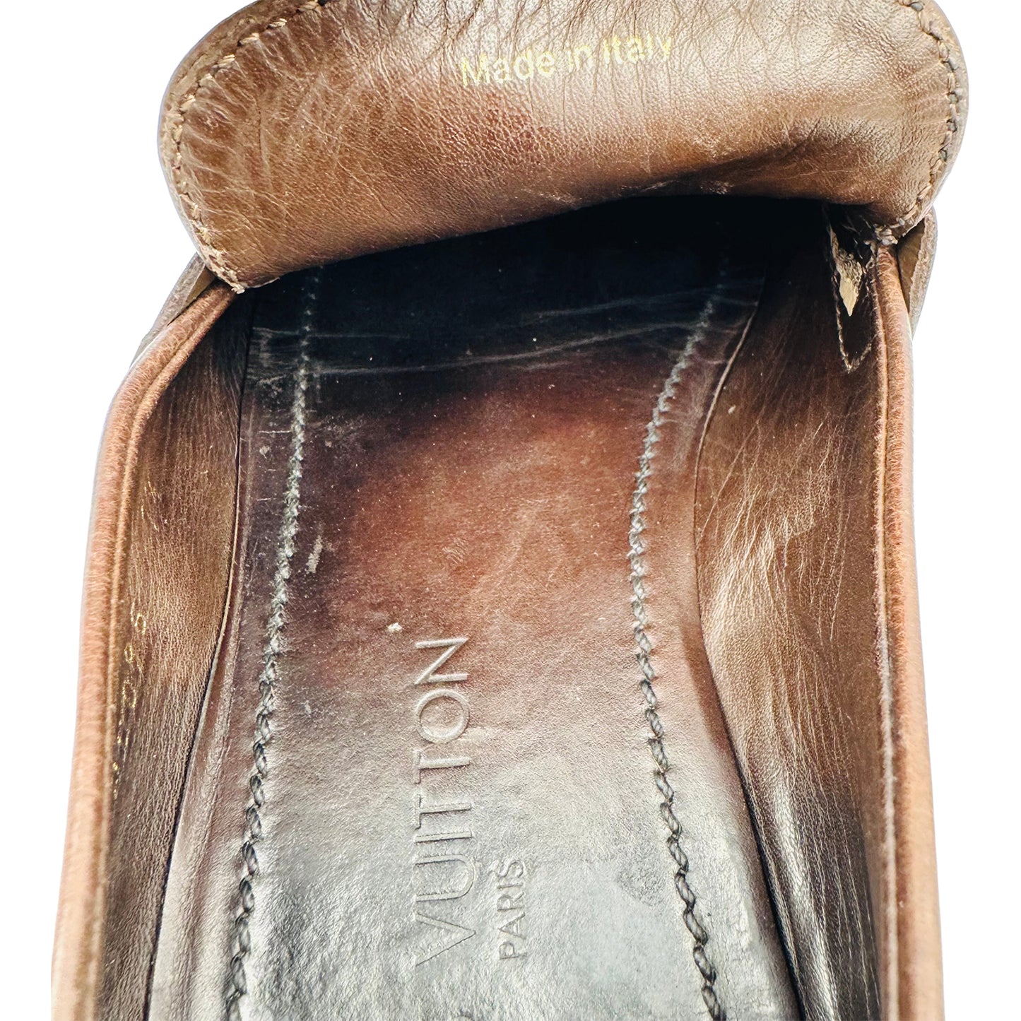 Louis Vuitton Men's Brown Leather Loafers (Size 42.5)