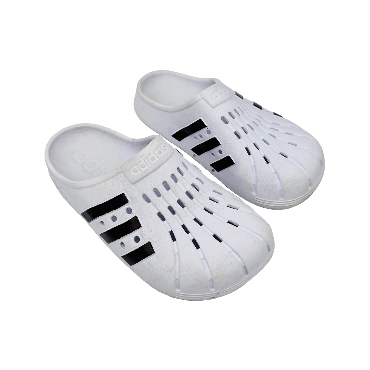 Right Side image of Adidas Adilette White Clogs (Size 39/40) - FY8970