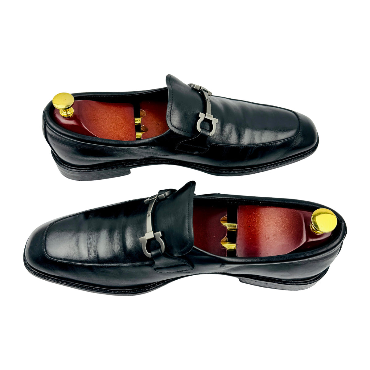 Salvatore Ferragamo Men's Black Leather Loafers (Size 45)