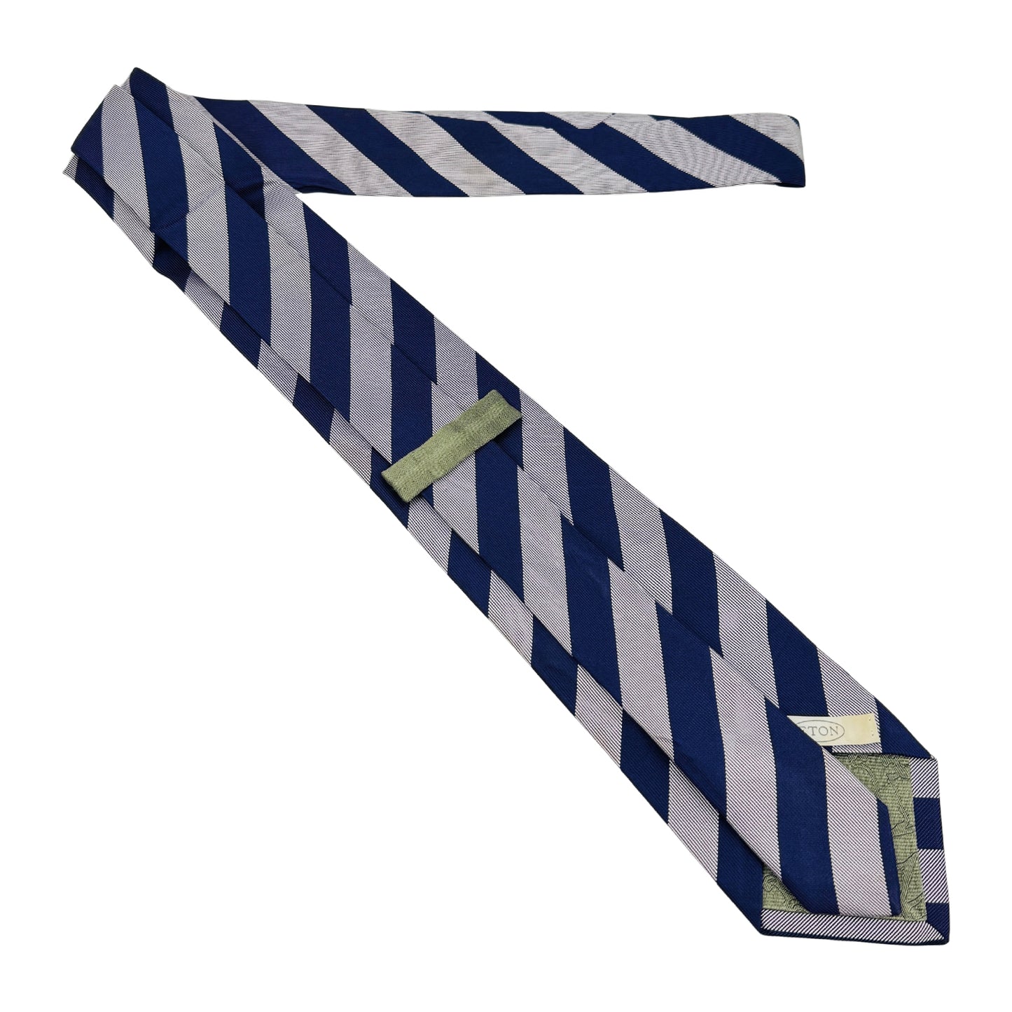Eton Navy 'Diagonal Stripes' Tie (Size Regular)