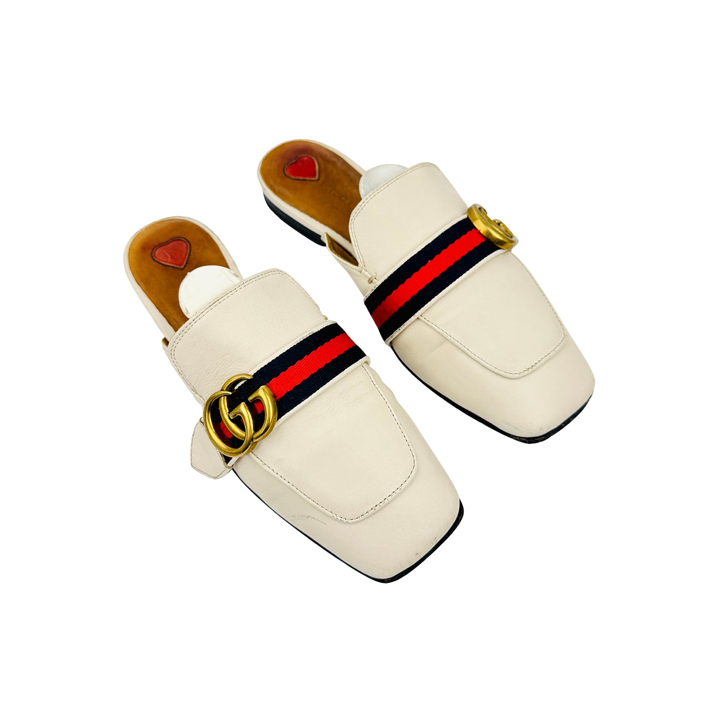 Gucci Women's Off-White Leather Mules (Size 35/35.5) - 423694