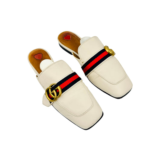 Gucci Women's Off-White Leather Mules (Size 35/35.5) - 423694