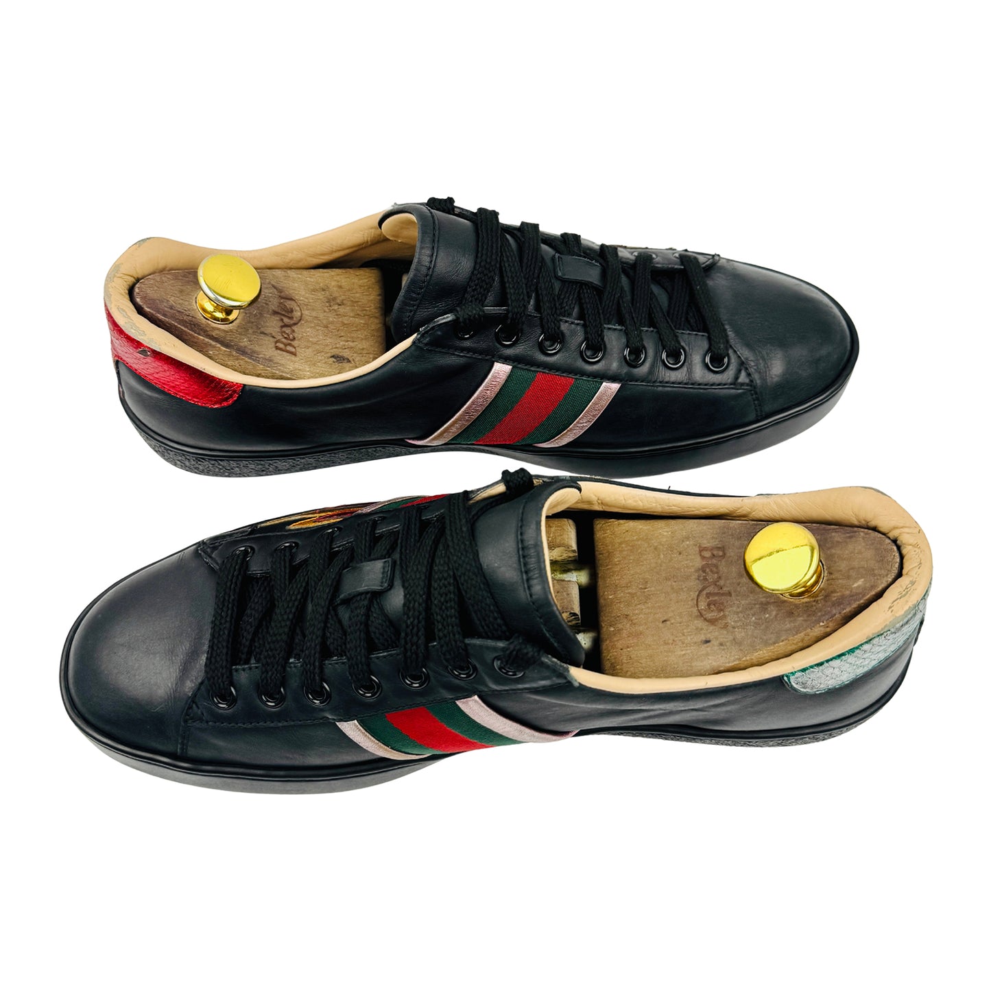Gucci Ace Flame Black Leather Sneakers (Size 42.5) - 447024
