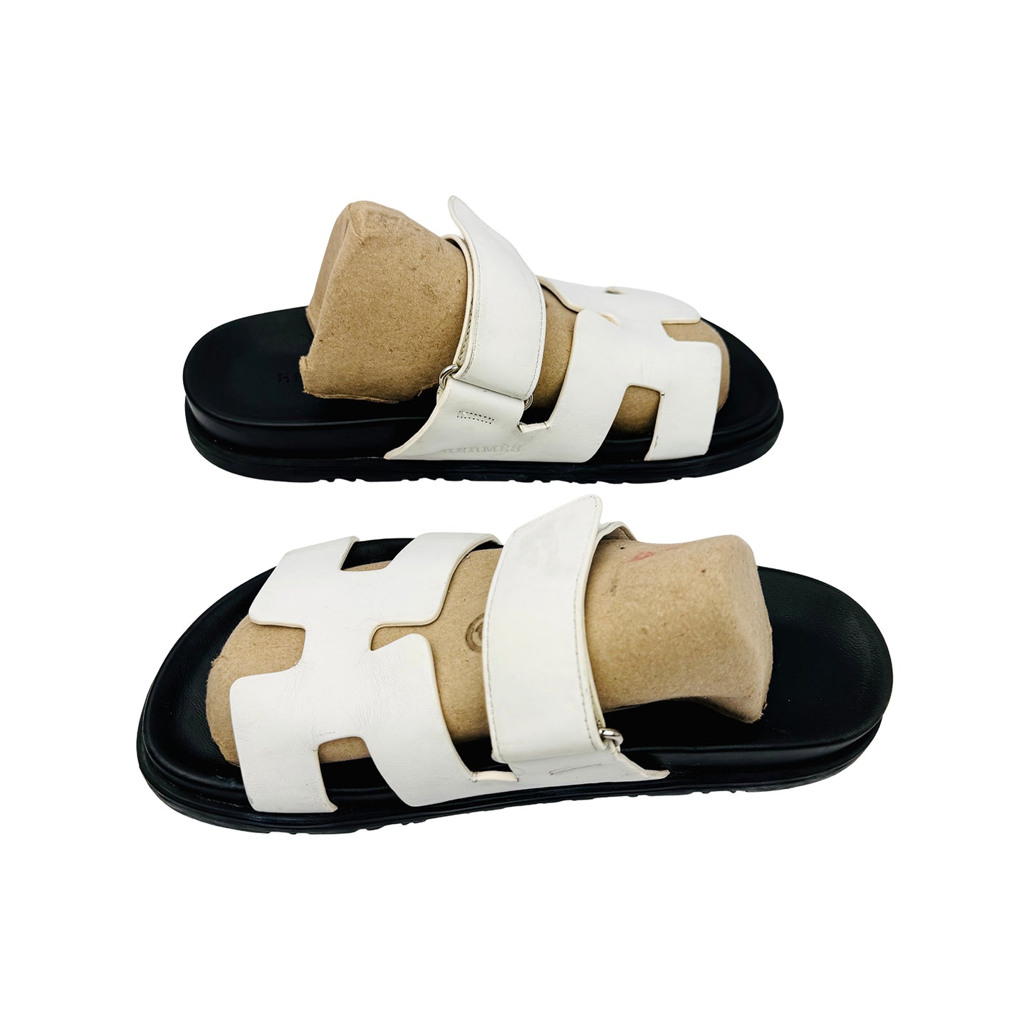 Hermes Chypre Black White Slippers (Size 38/39) - FR211114Z