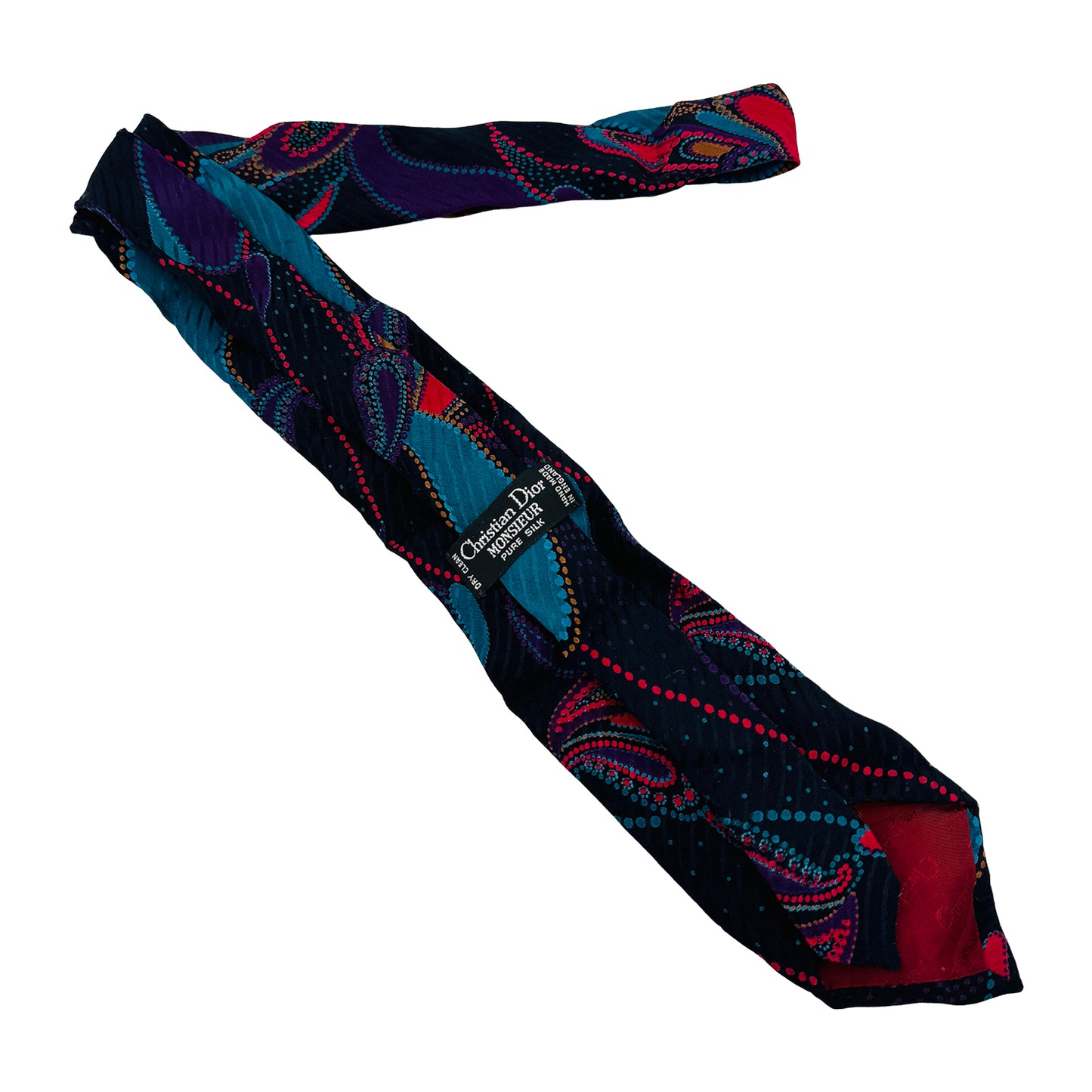 Christian Dior Black 'Dotted Pattern' Tie (Size Regular)
