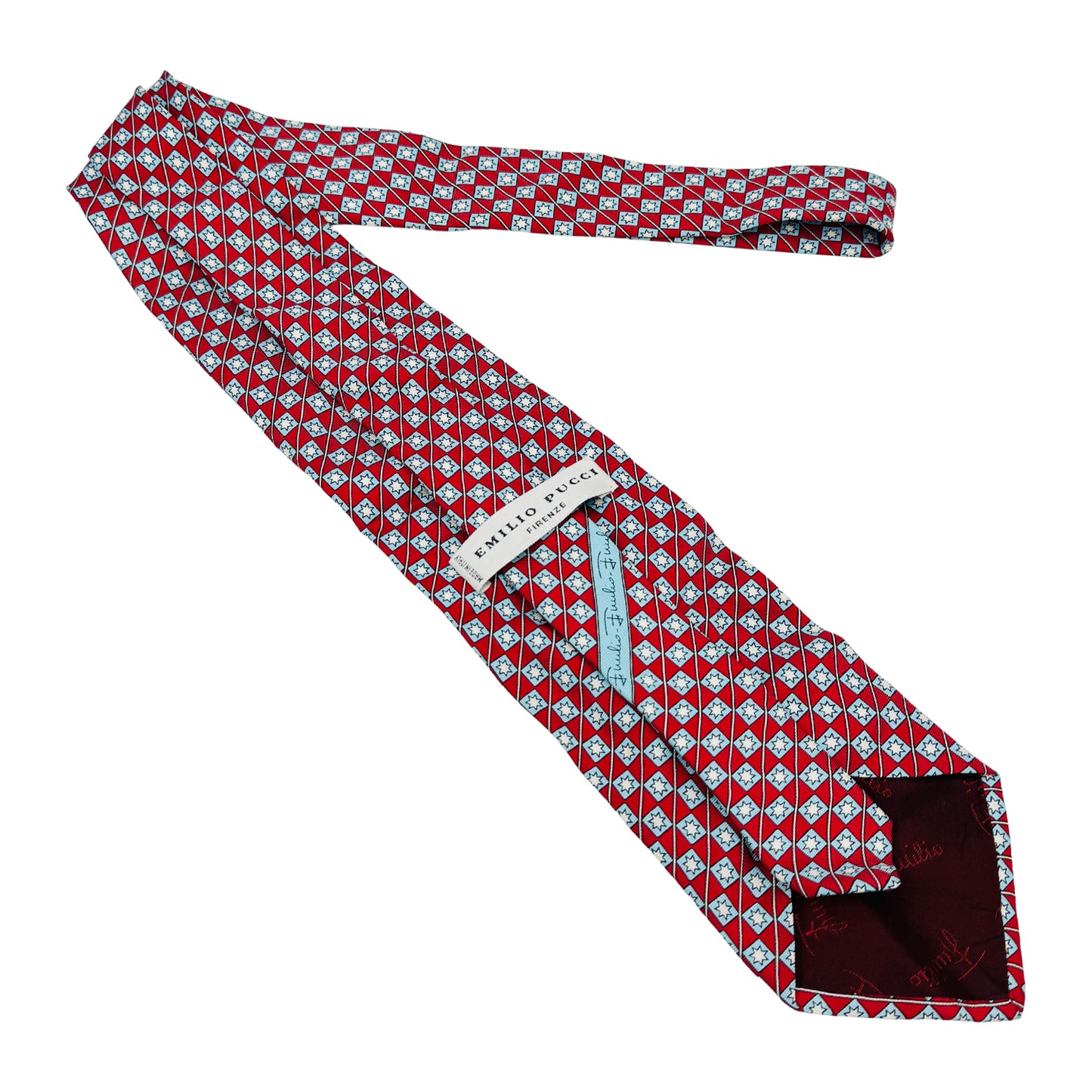Emilio Pucci Red 'Geometric Pattern' Tie (Size Regular)
