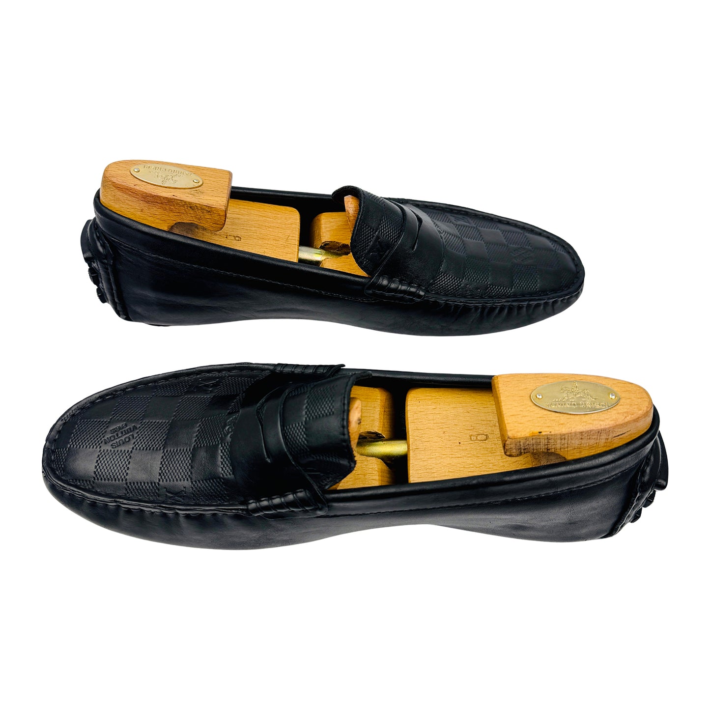 Louis Vuitton Damier Embossed Leather Penny Loafers (Size 43)