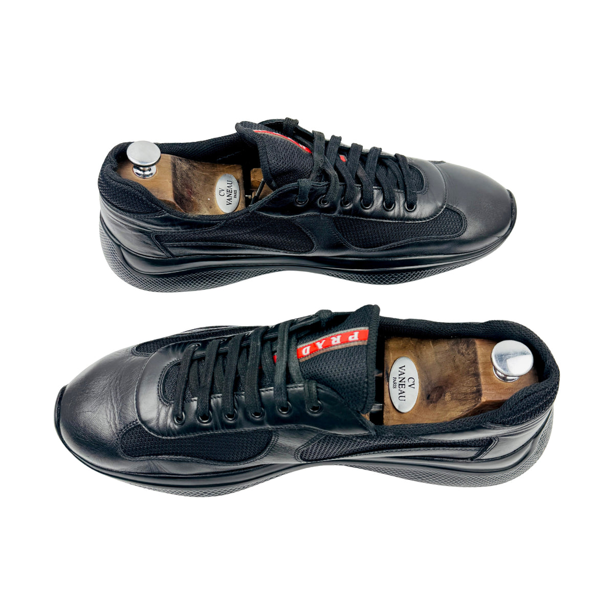 Prada America’s Cup Black Leather Sneakers (Size 46) - 4E3400