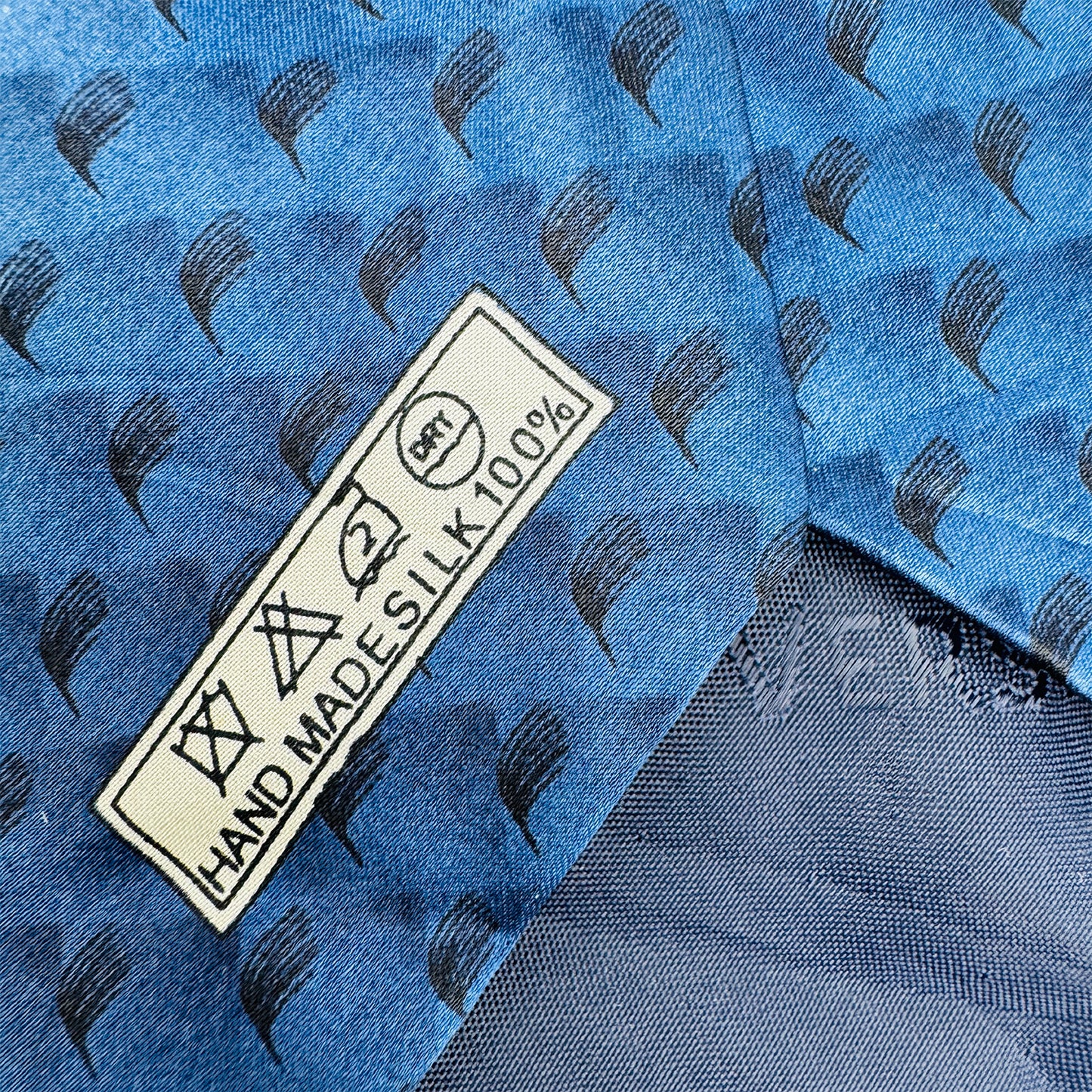 Versace Blue 'Repeating Motifs Pattern' Tie (Size Regular)