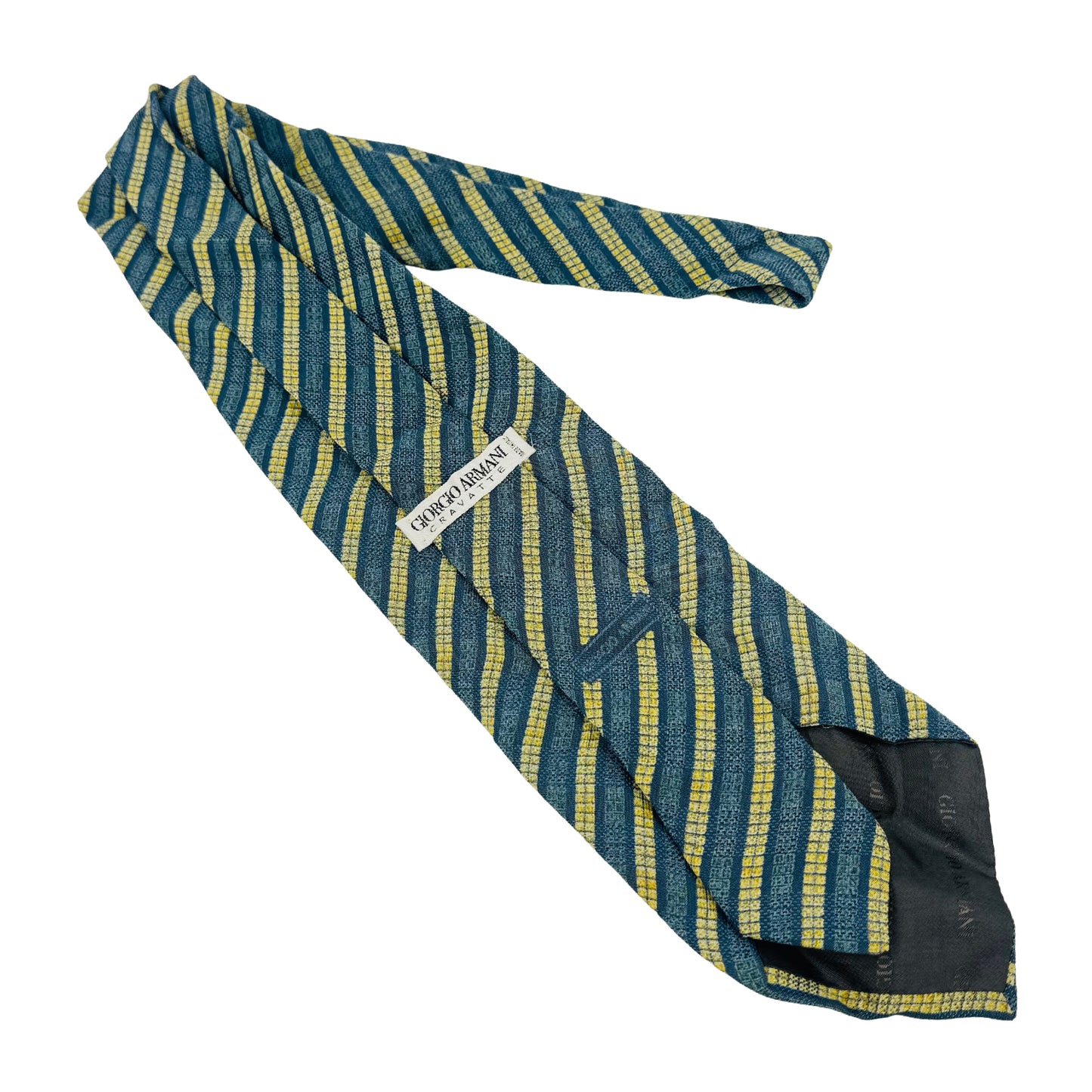 Giorgio Armani Teal 'Stripe Pattern' Silk and Viscose Tie (Size Regular)