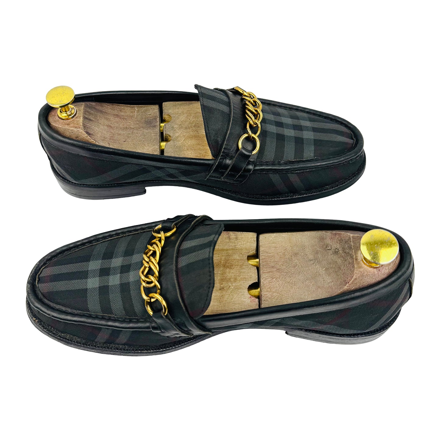 Burberry Moorley Check Chain Loafers (Size 41)