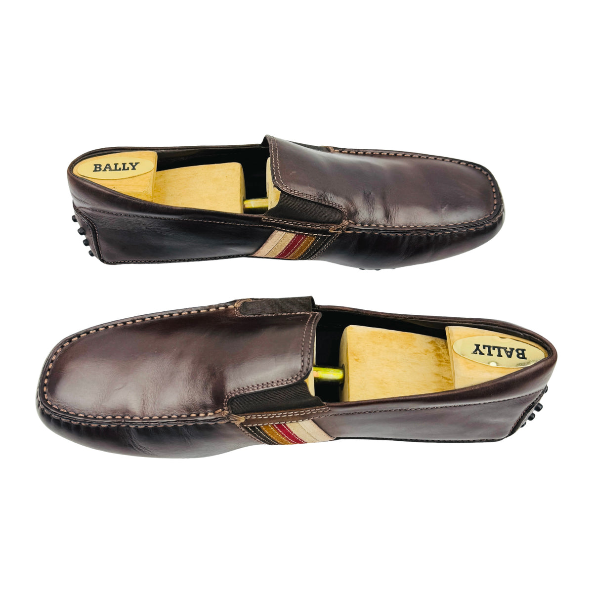Tods Men's Dark Brown Side Stripe Leather Loafers (Size 45/45.5)