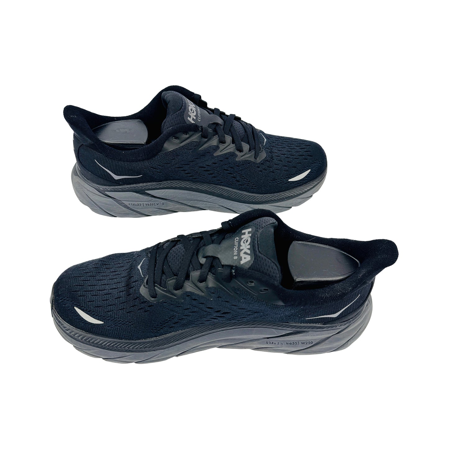 Hoka One One Clifton 8 Black Shoes (Size 42/42.5) - 1119393‑BBLC