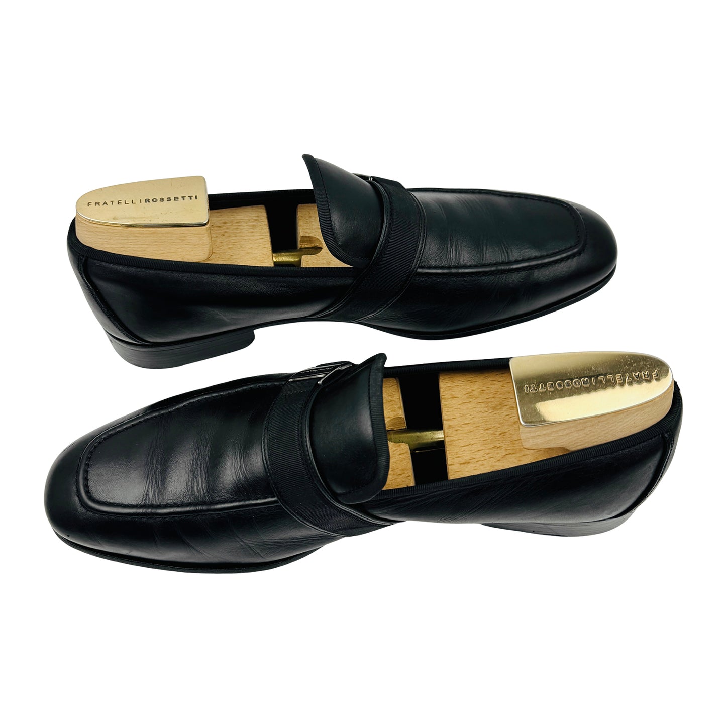 Salvatore Ferragamo Black Strap Loafers (Size 44)