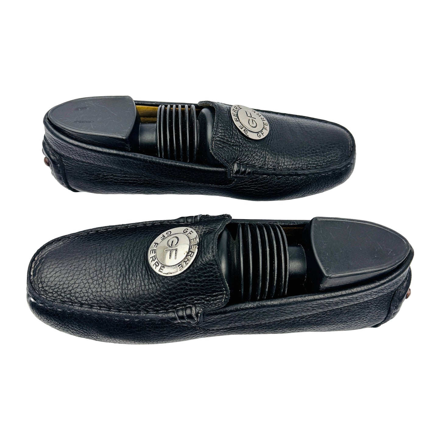 GF Ferre Buckle Grain Leather Moccasins (Size 38)