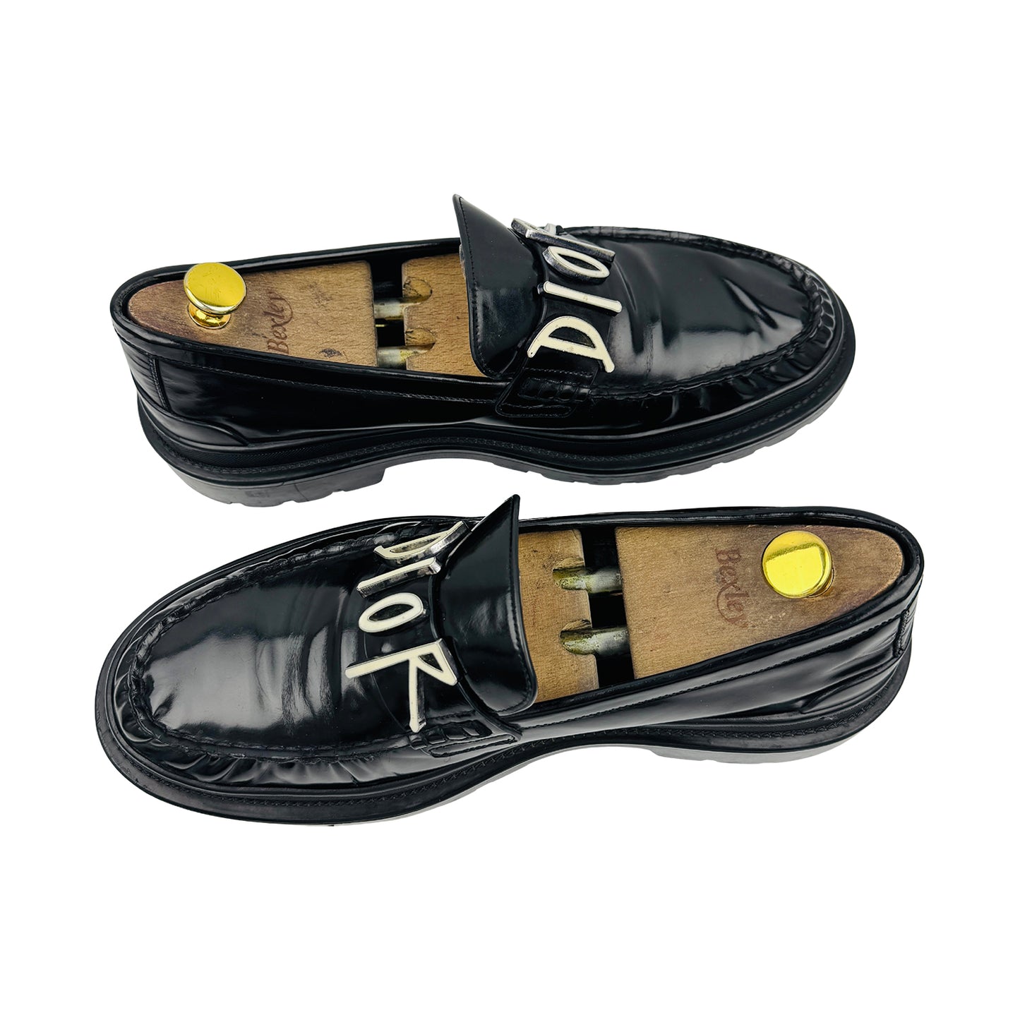 Dior x Stussy Black Leather Loafers (Size 43)
