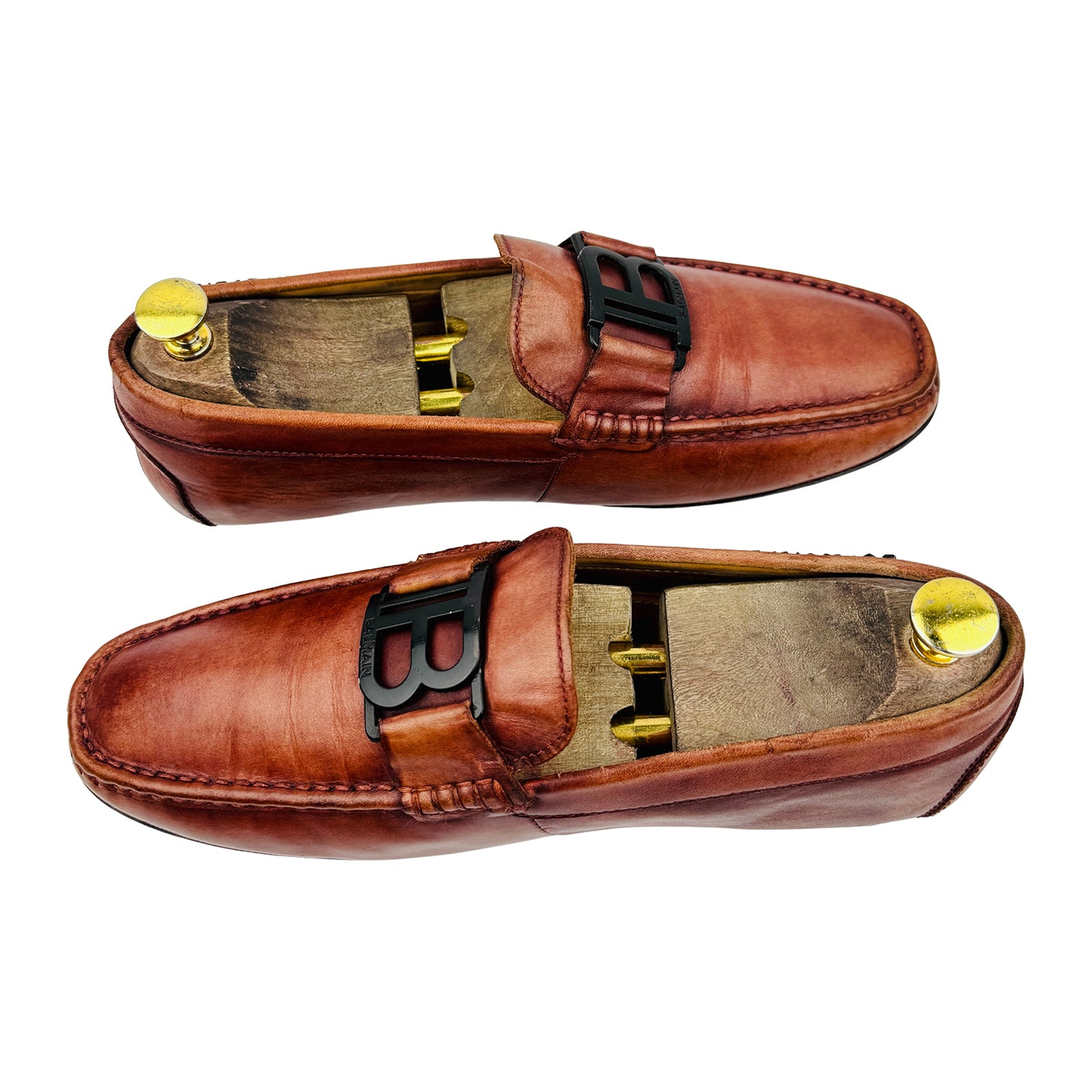 Balmain Paris B Monogram Brown Loafers (Size 42.5)