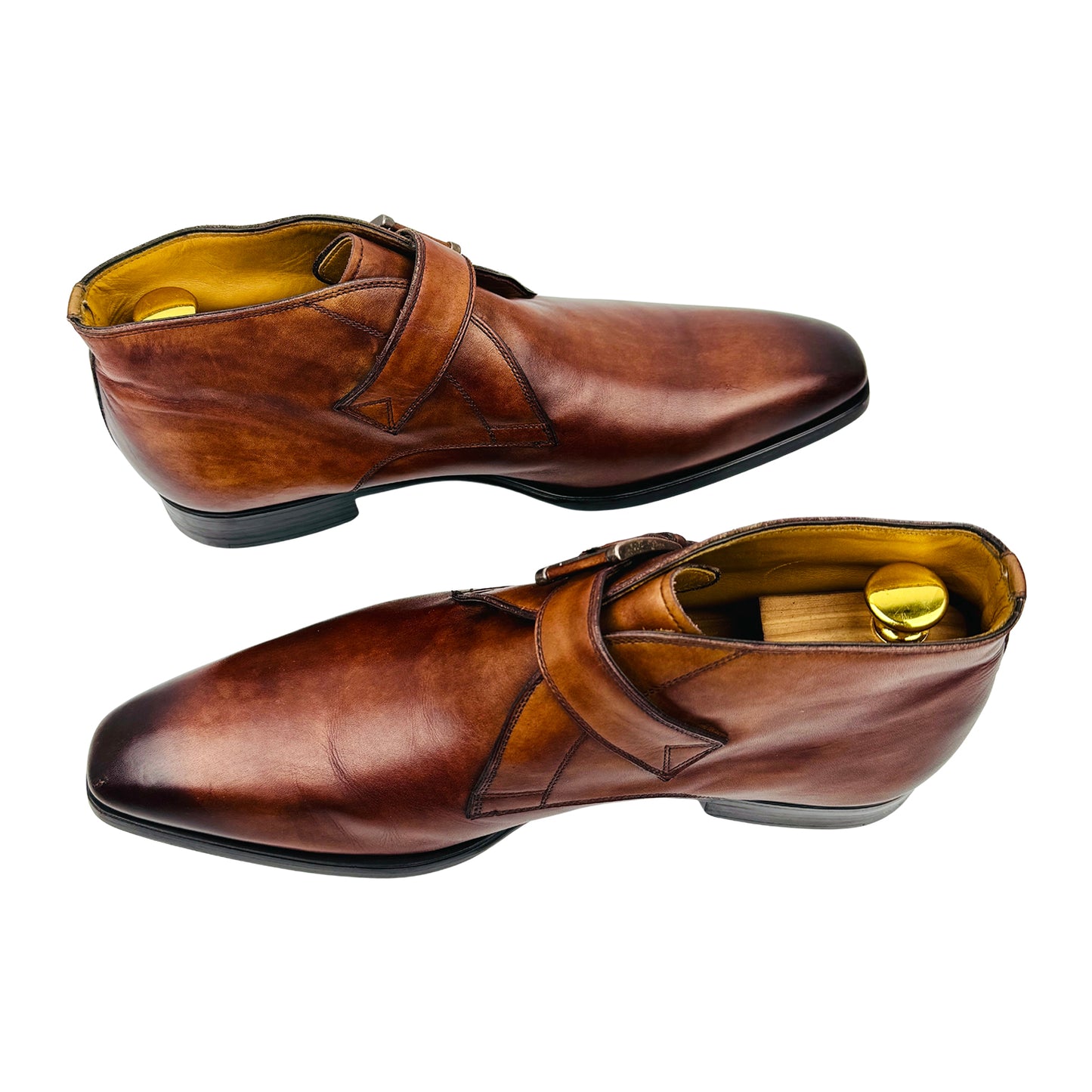 Magnanni Raiden Brown Monk Strap Chukka Boots (Size 40)