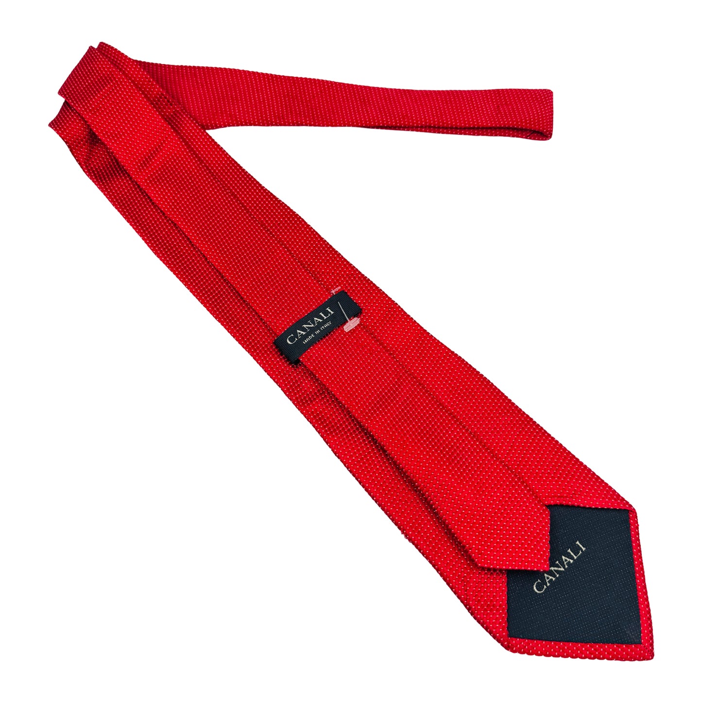 Canali Red 'Micro Dot Pattern' Tie (Size Regular)