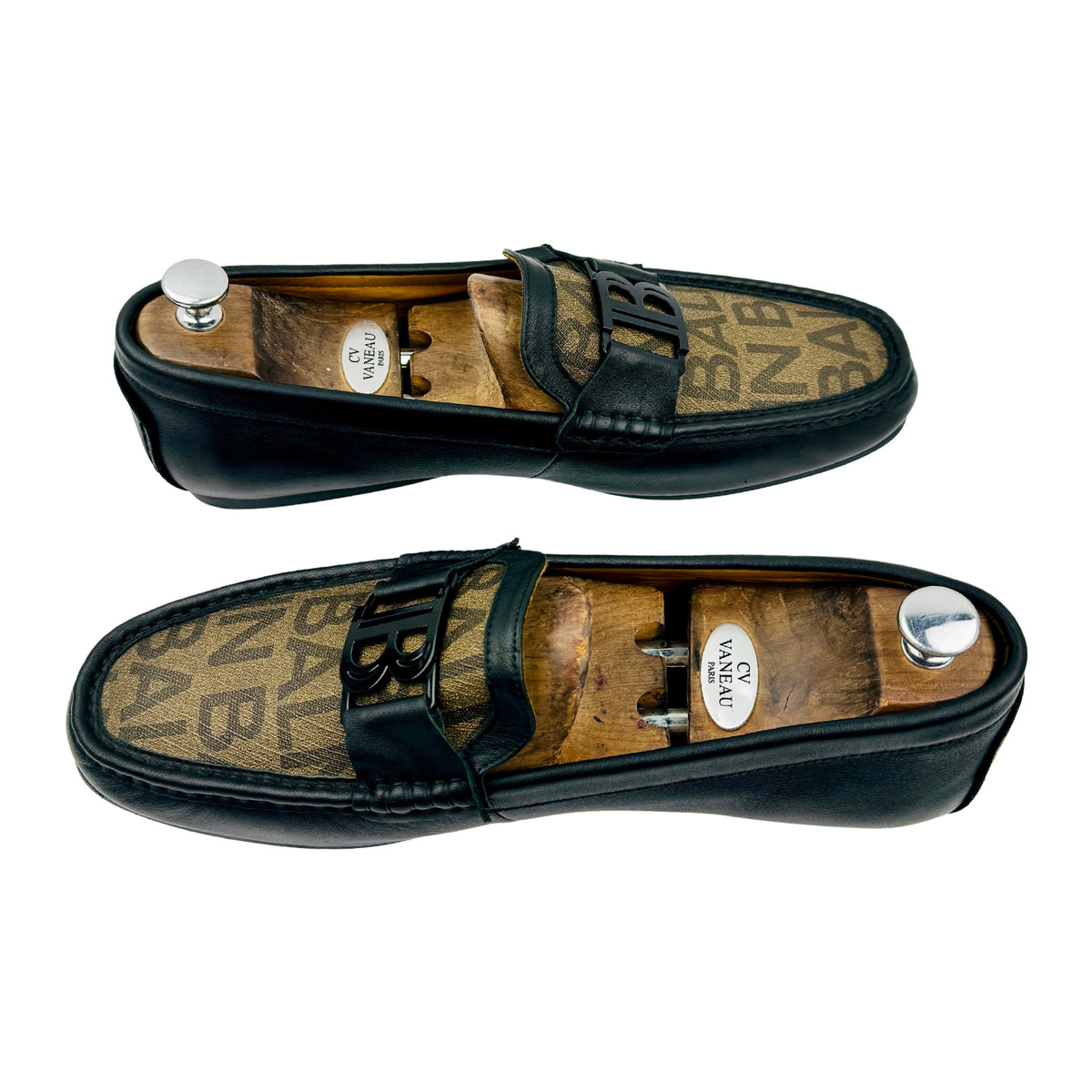 Balmain Men's Monogram Leather B Buckle Loafers (Size 45)