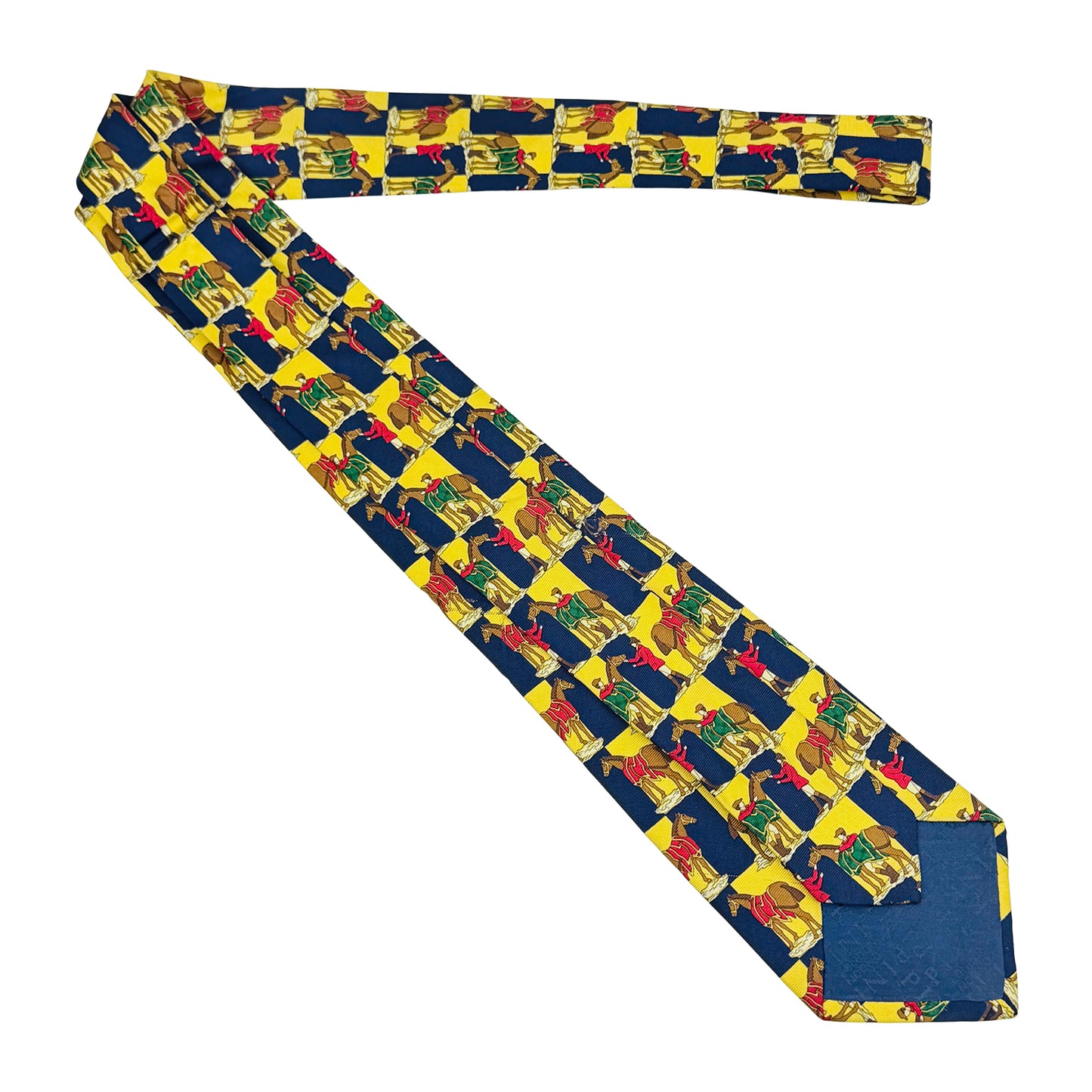 Pink London Yellow 'Horse Racing Motifs' Tie (Size Regular)