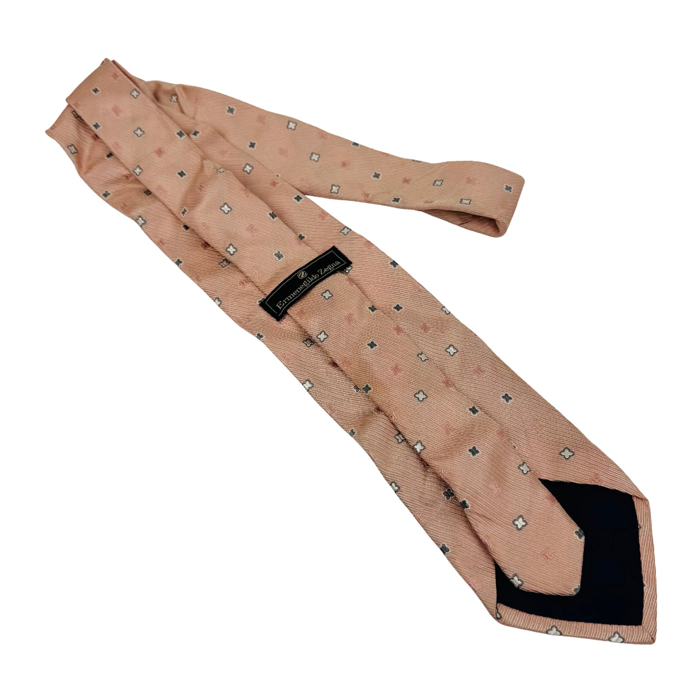 Ermenegildo Zegna Light Peach 'Geometric Motifs' Tie (Size Regular)