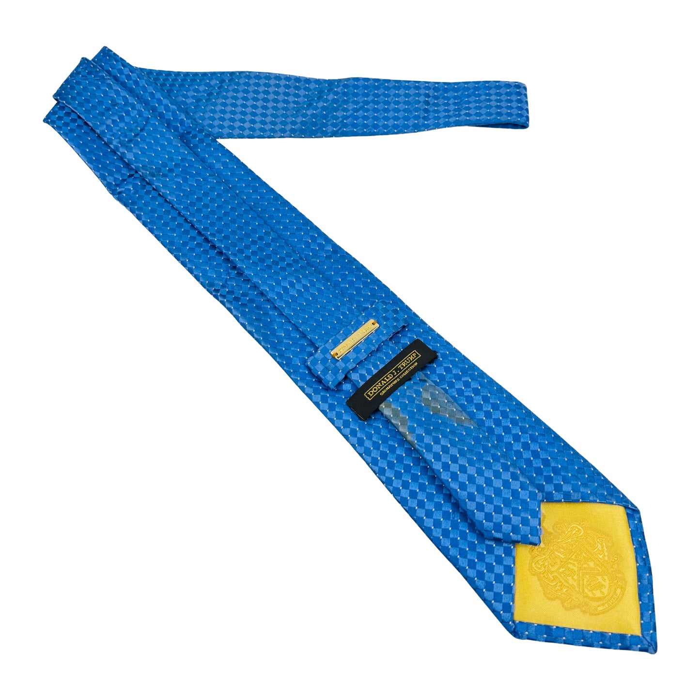 Donald J. Trump Signature Blue 'Micro Check Pattern' Tie (Size Regular)