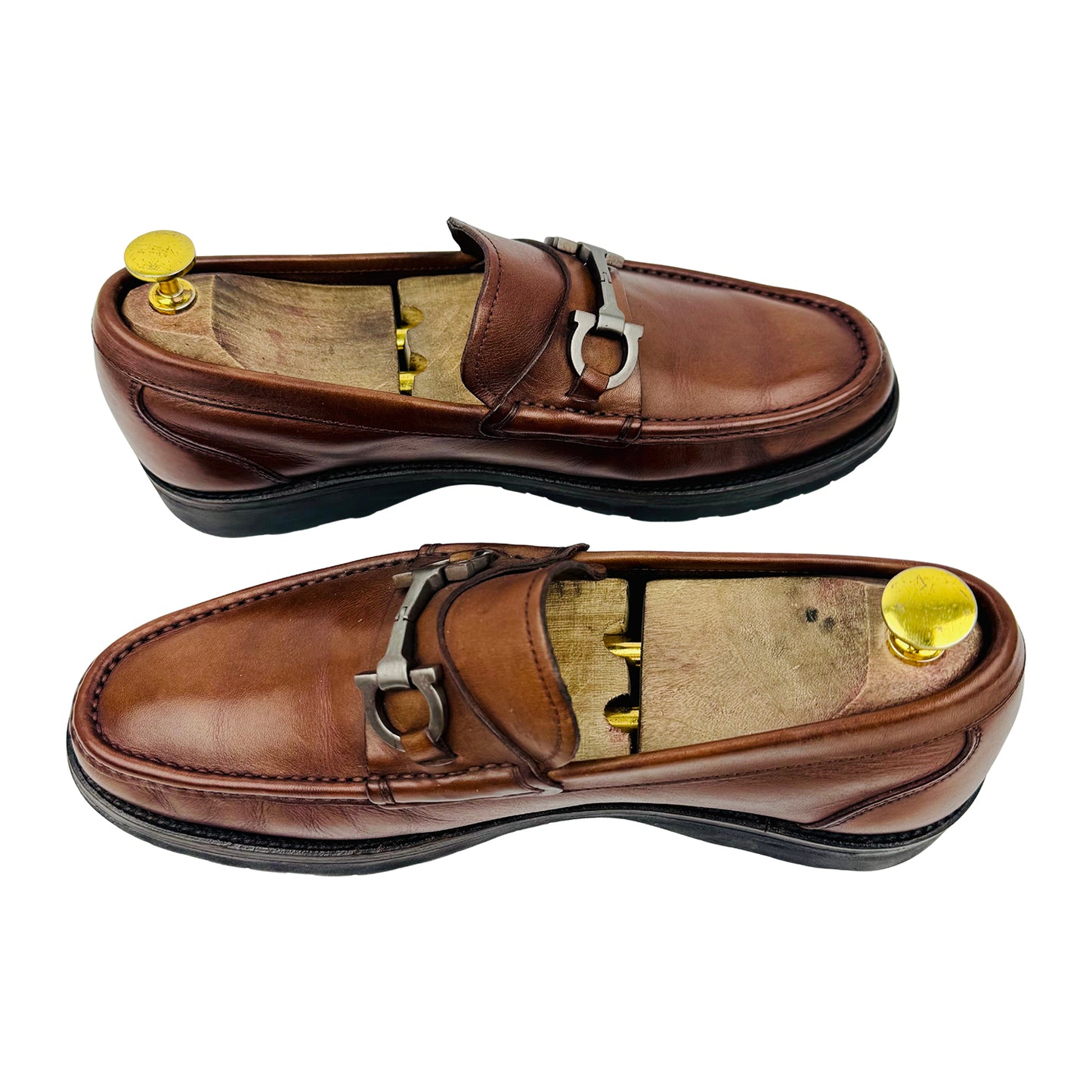 Salvatore Ferragamo Brown Leather Bit Loafers (Size 42)