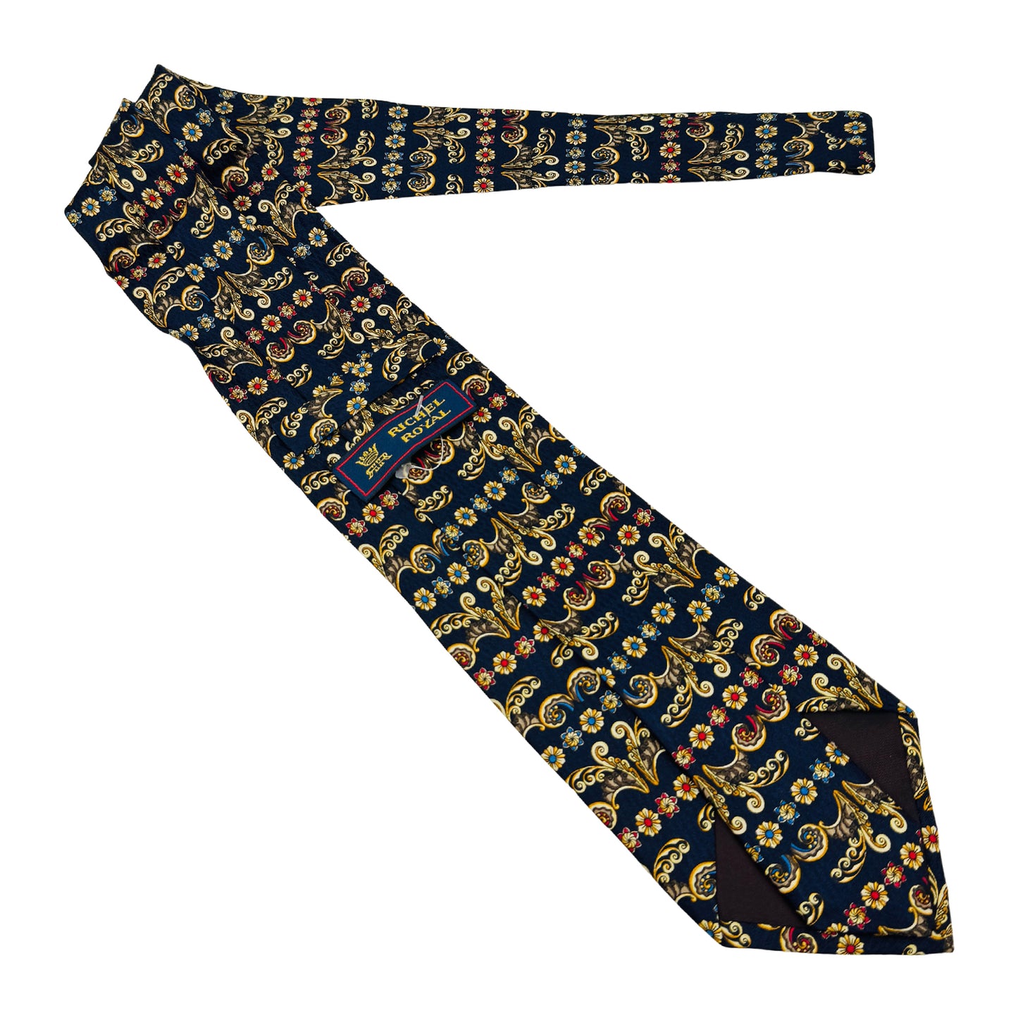 Richel Royal Navy 'Baroque Motifs' Tie (Size Regular)