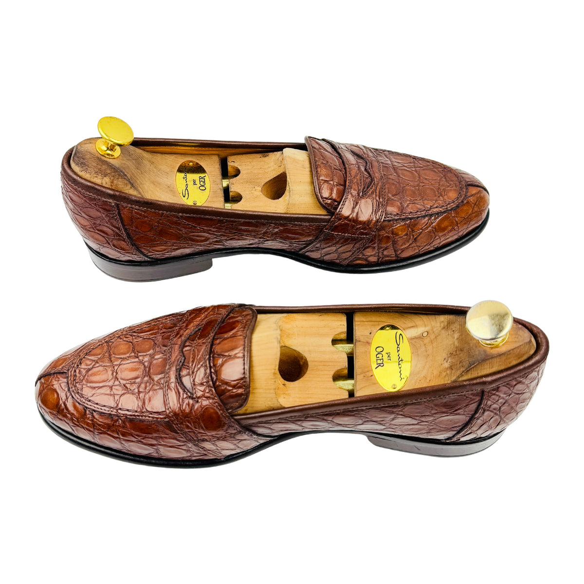 Zelli Italia TUSCANY Crocodile Leather Penny Loafers (Size 43/43.5) - 11-119-CGN