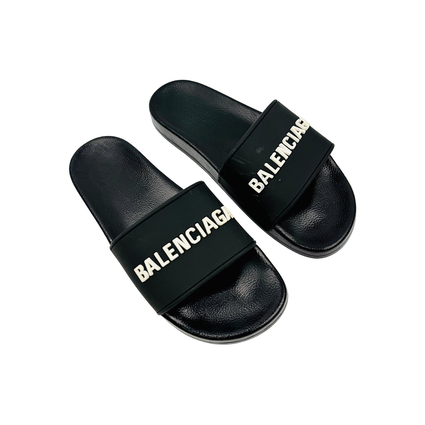 Balenciaga Men's Pool Black Slides (Size 42)