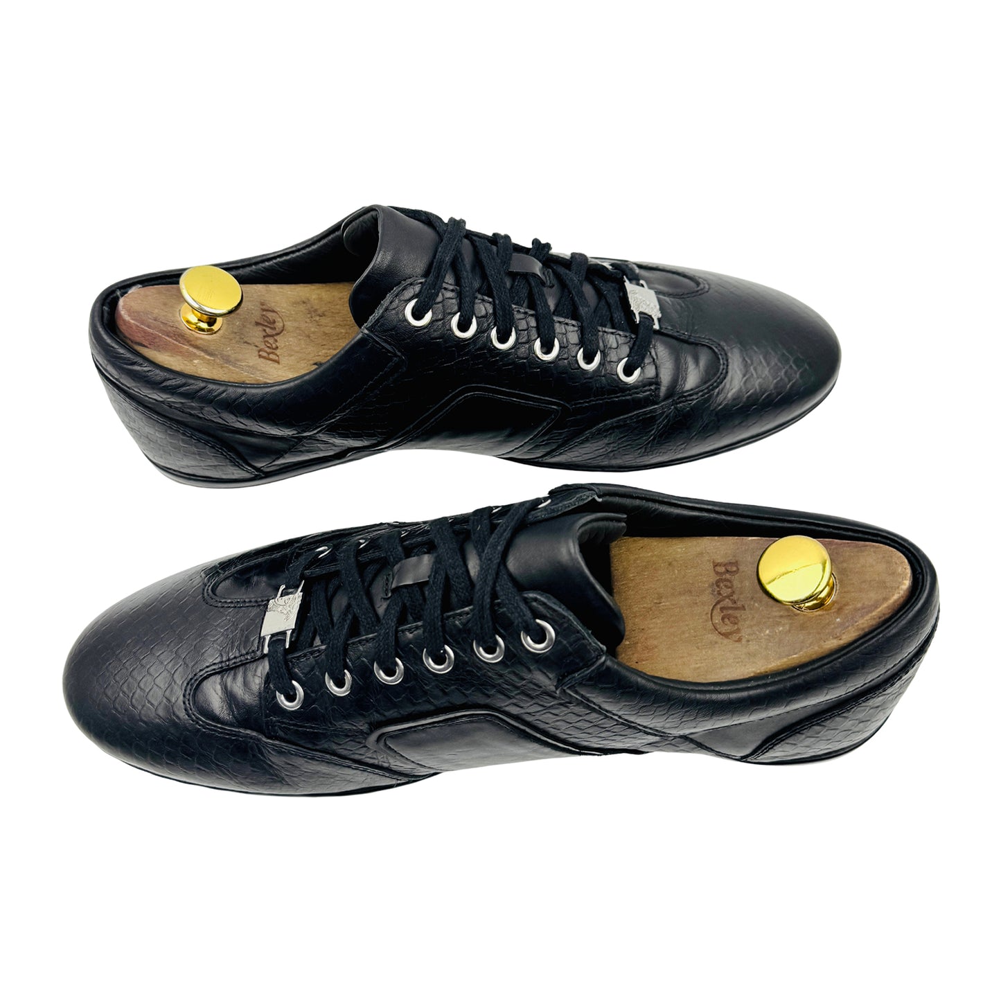 Versace Black Leather Medusa Low Top Sneakers (Size 43) - V900420