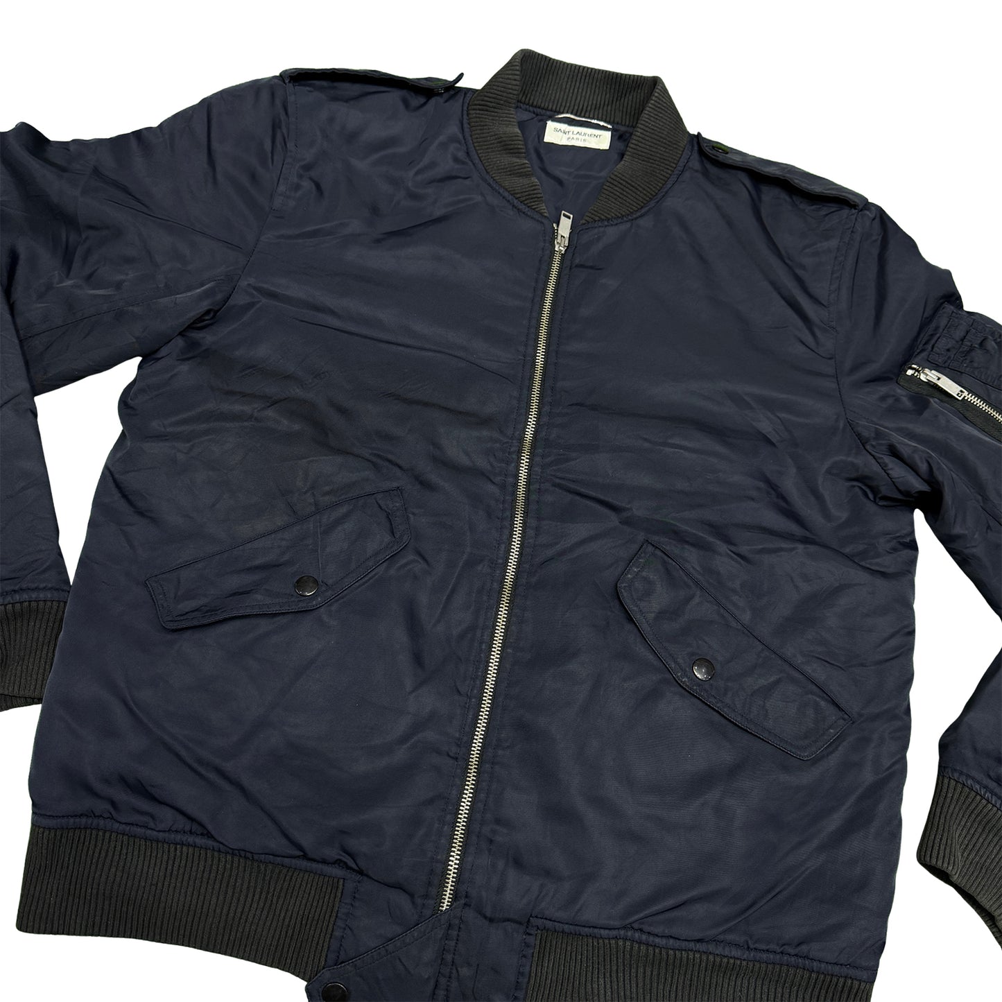 Saint Laurent Men's 'Navy Blue' Bomber Jacket (Size Medium)
