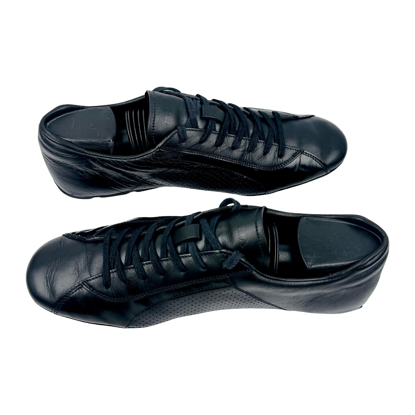 Prada Men's Black Leather Sneakers (Size 42)