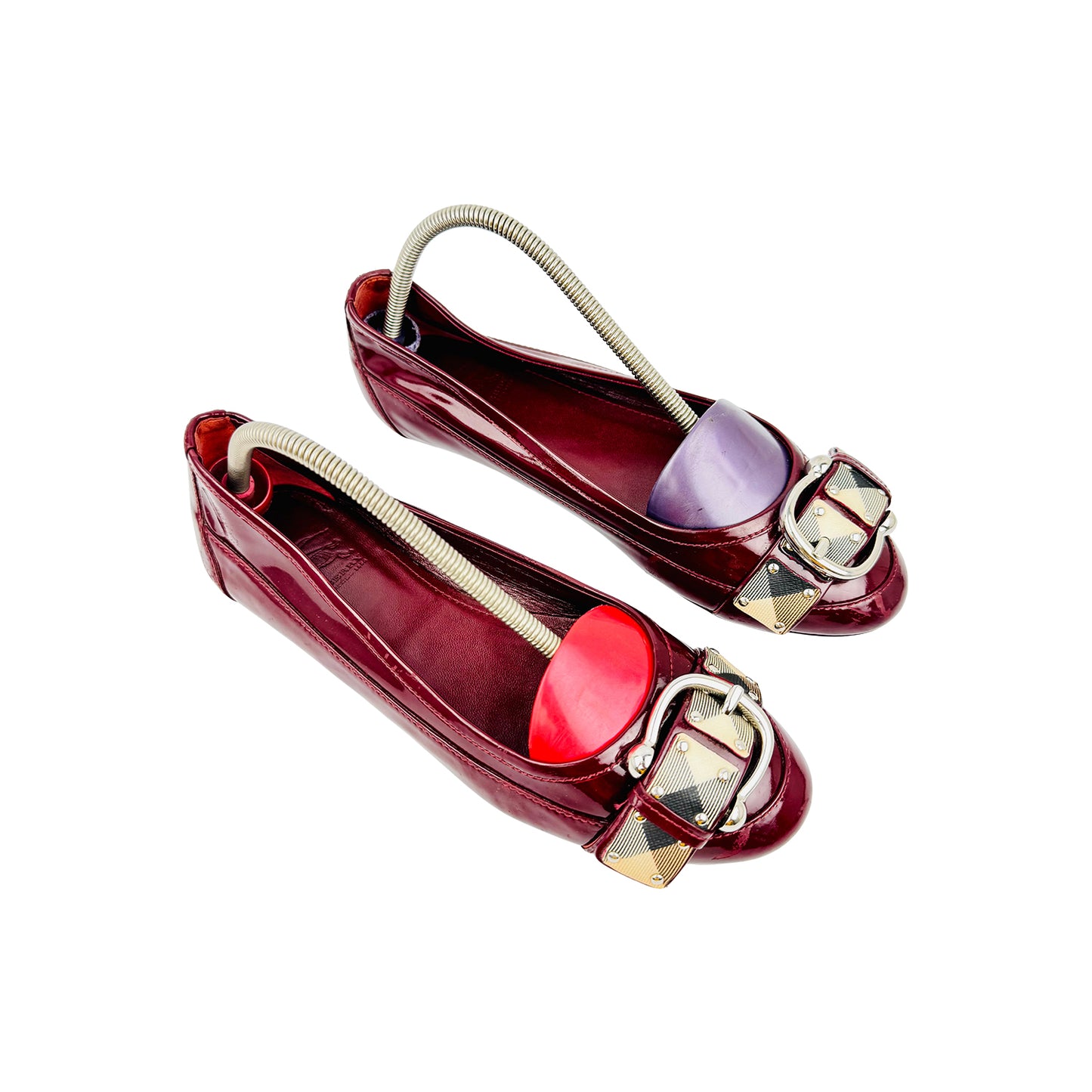 Burberry Patent Leather 'Wine Red' Ballet Flats (Size 36/36.5)