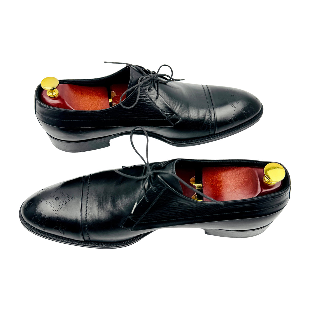 Louis Vuitton Men's Black Leather Oxford Shoes (Size 44/44.5)