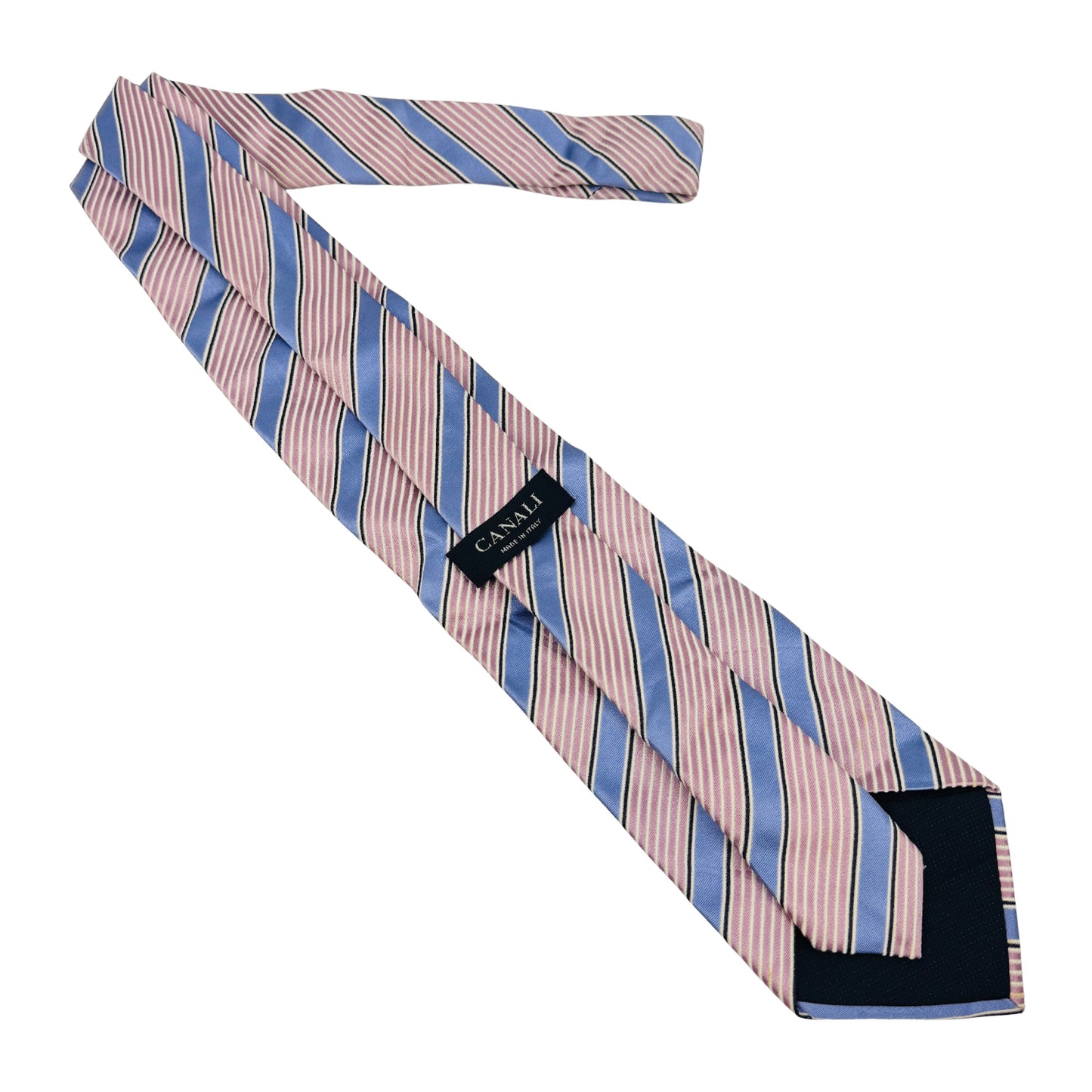 Canali Light Blue 'Diagonal Stripes' Silk Tie (Size Regular)