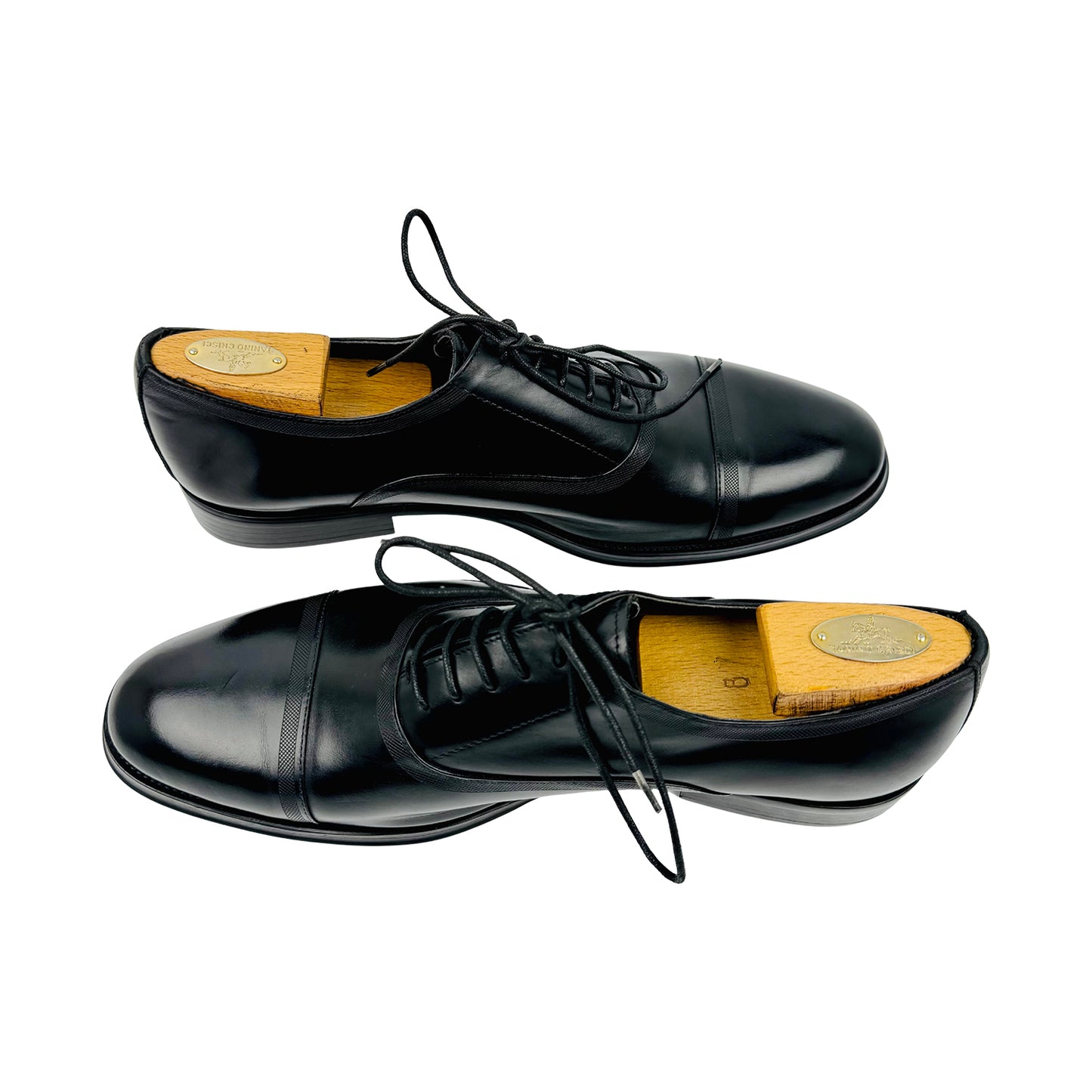 Duchini Men's Formal Black Leather Oxfords (Size 44)