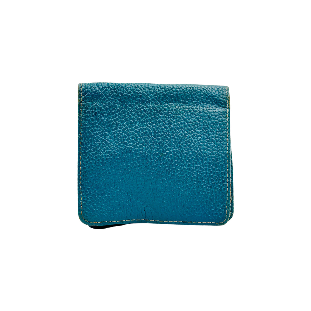Hermes Evelyne Compact Teal Blue Leather Wallet