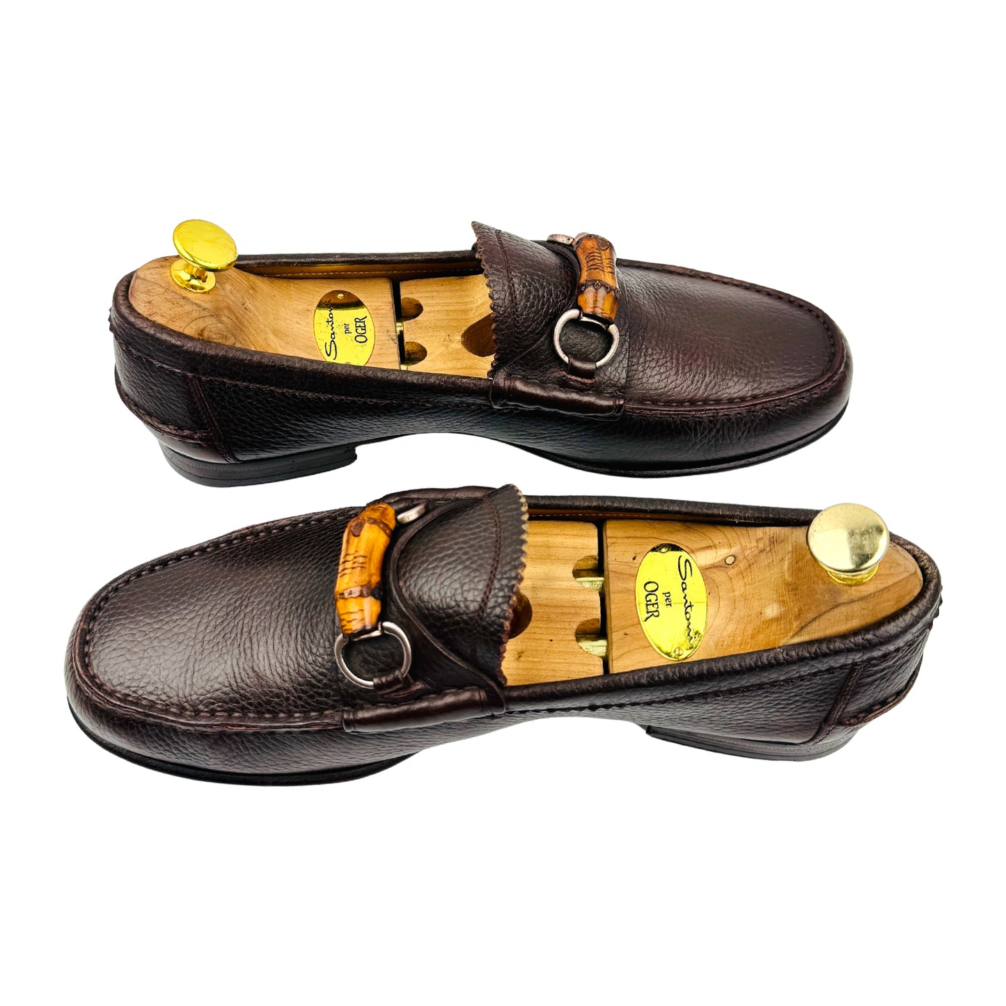 Gucci Men's Bamboo Leather Horsebit Loafers (Size 42.5)