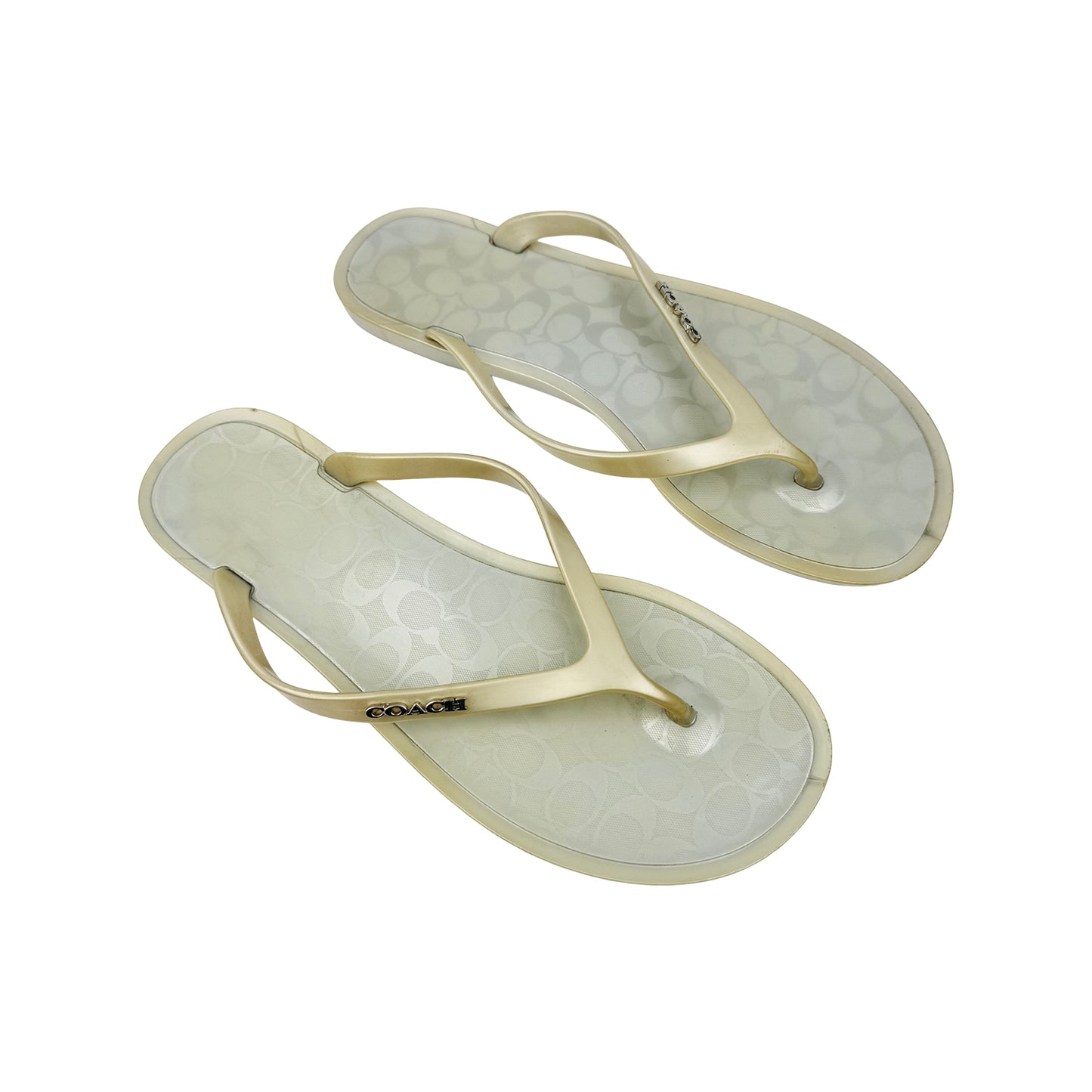 Coach Women's Lyra Off-White Flip Flops (Size 38)