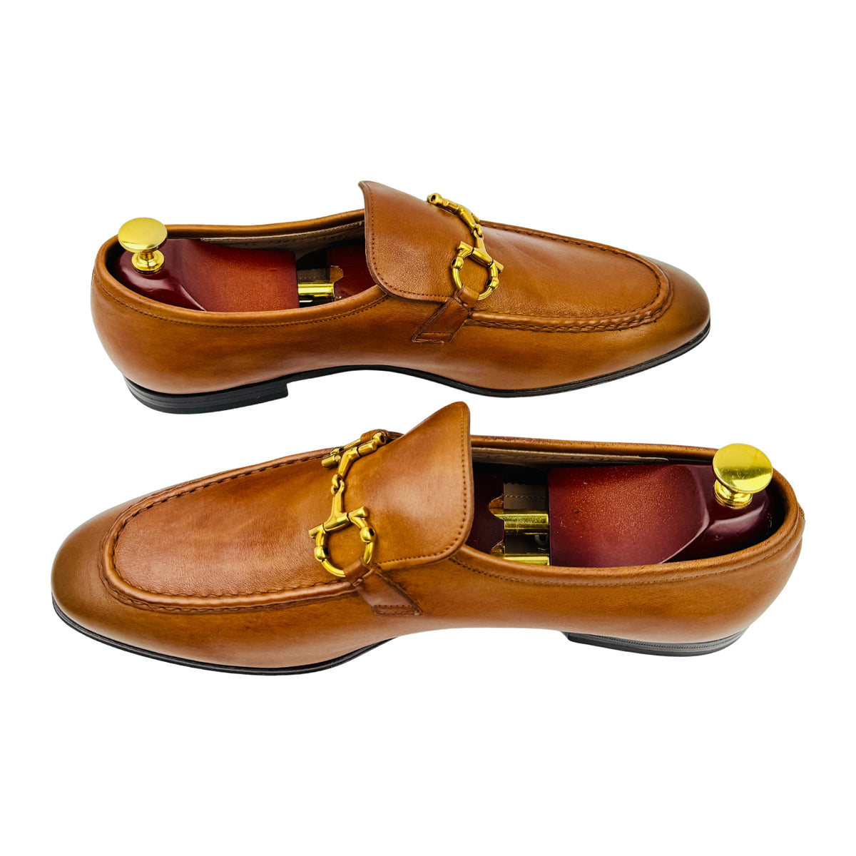 Salvatore Ferragamo Gancini Bit 'Tan Brown' Leather Loafers (Size 46)